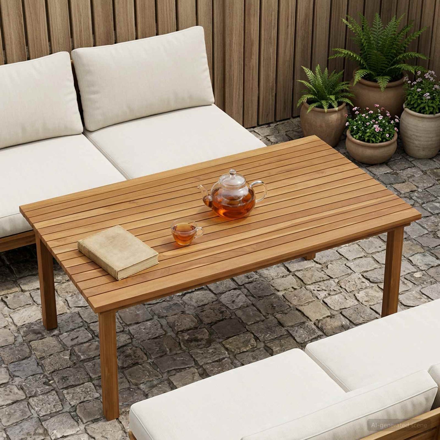 Asztallap 110 x 55 x 3,5 cm Négyszögletes Tömör Teakfa