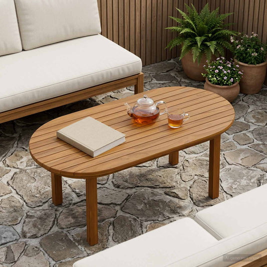 Asztallap 80 x 40 x 3,5 cm Ovális Tömör Teakfa Természetes