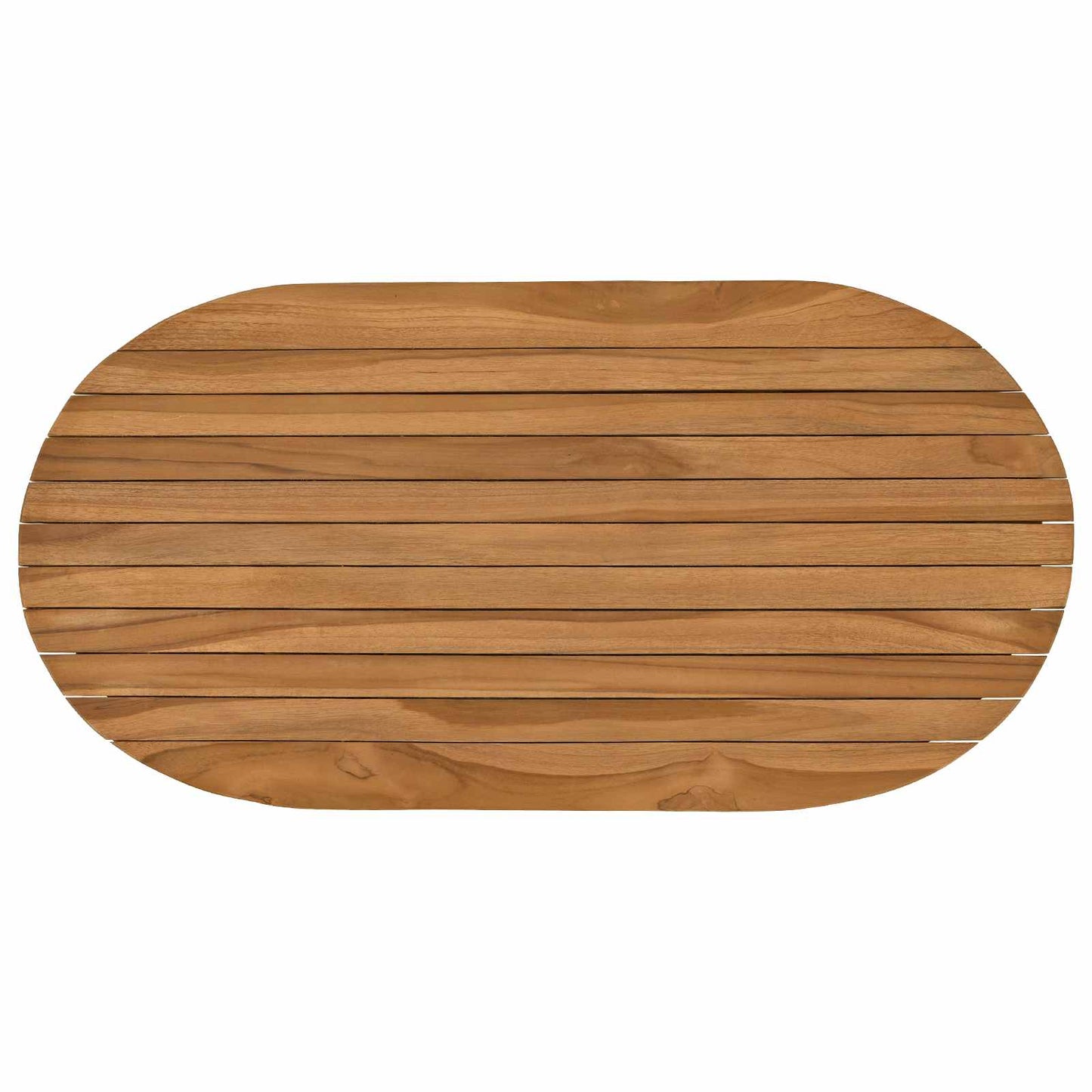 Asztallap 80 x 40 x 3,5 cm Ovális Tömör Teakfa Természetes