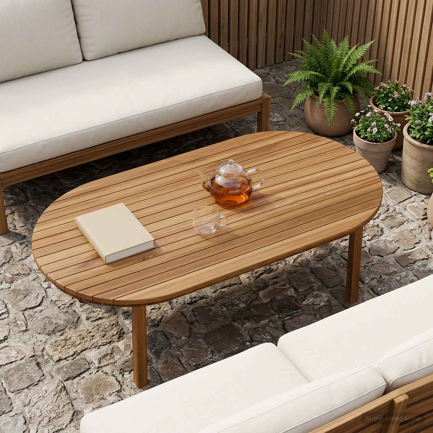 Asztallap 110 x 55 x 3,5 cm Ovális Tömör Teakfa Természetes