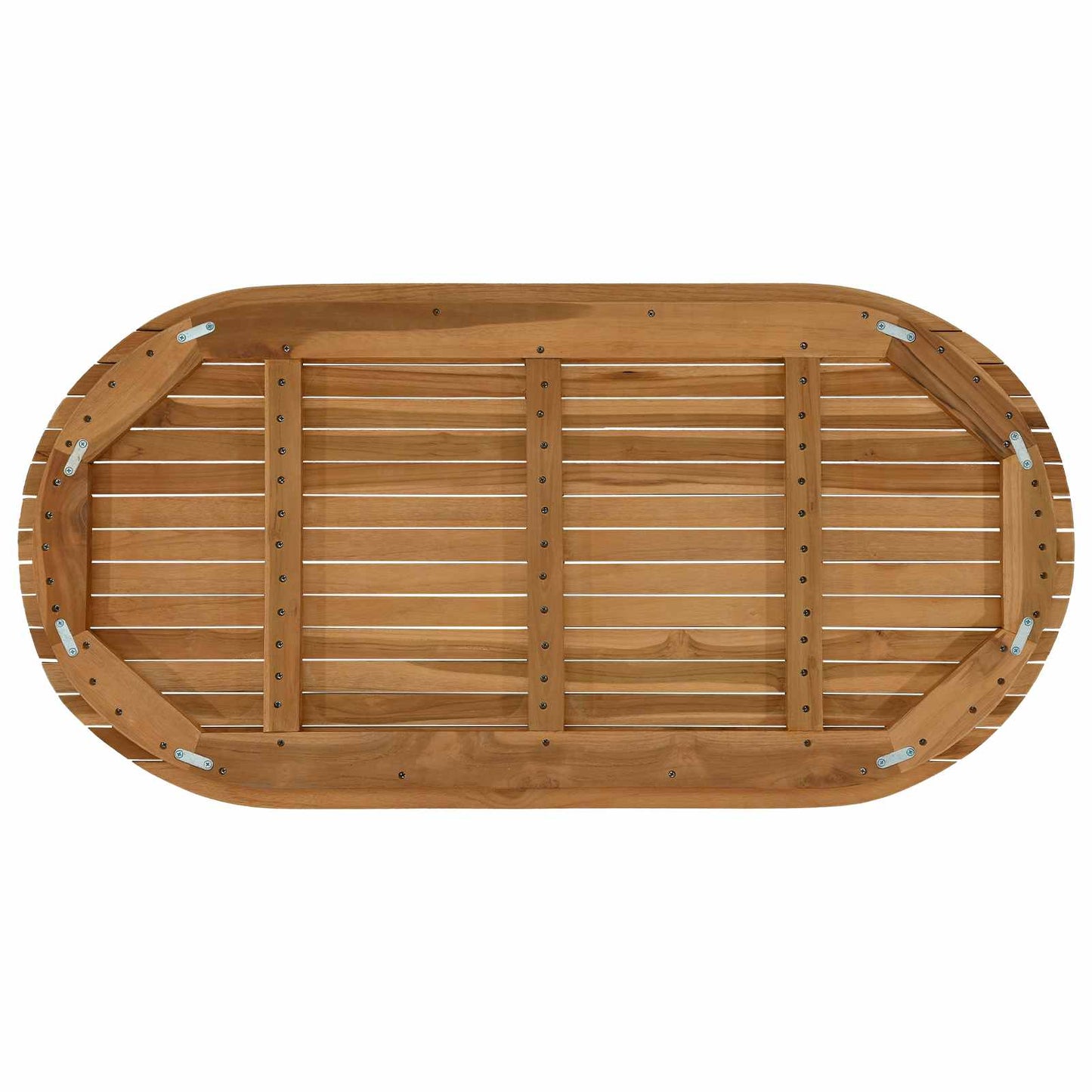 Asztallap 110 x 55 x 3,5 cm Ovális Tömör Teakfa Természetes