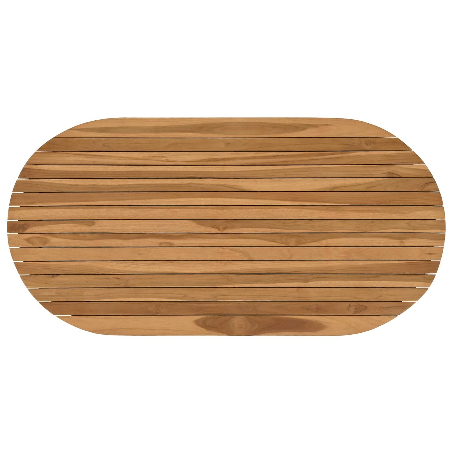 Asztallap 110 x 55 x 3,5 cm Ovális Tömör Teakfa Természetes