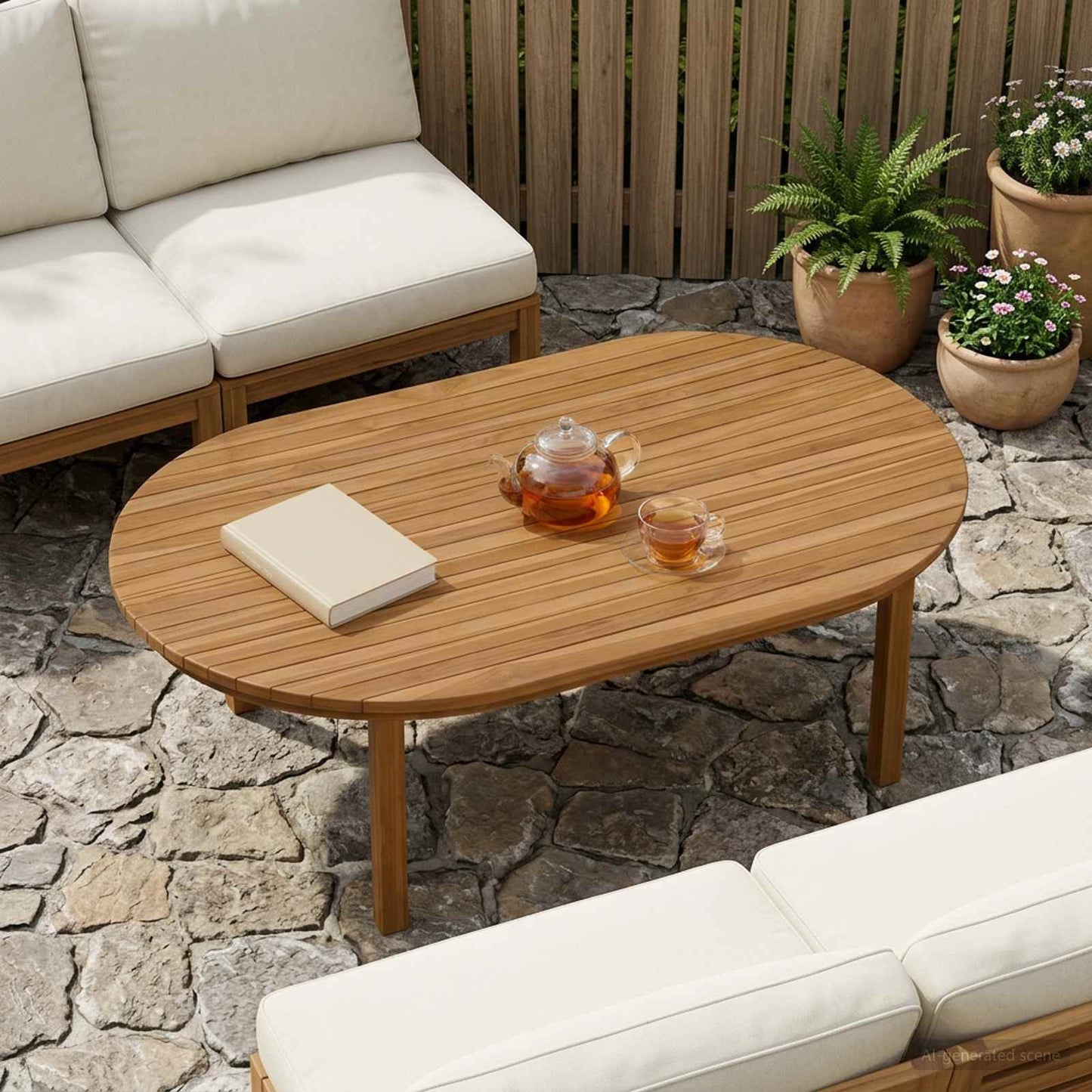 Asztallap 120 x 70 x 3,5 cm Ovális Tömör Teakfa Természetes