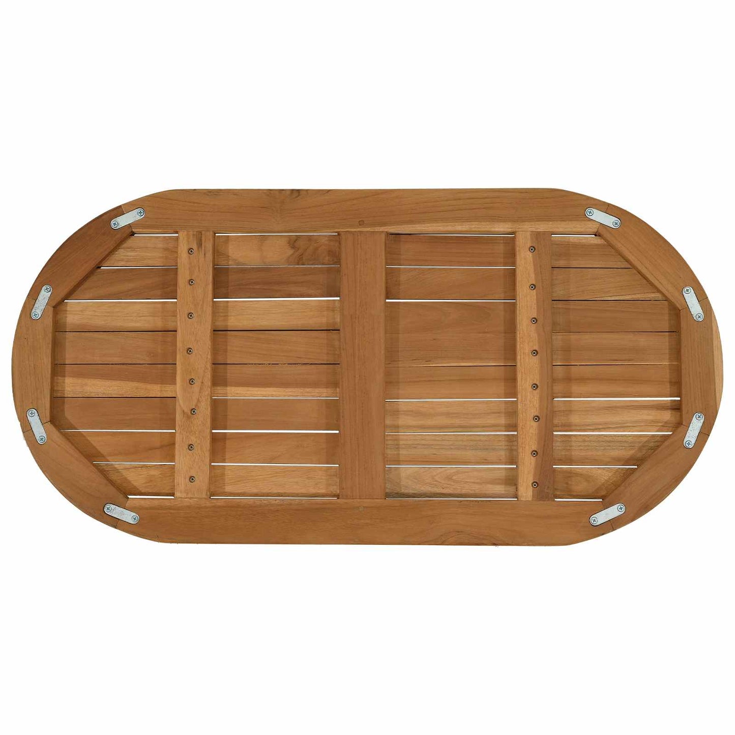Asztallap 80 x 40 x 2,5 cm Ovális Tömör Teakfa Természetes