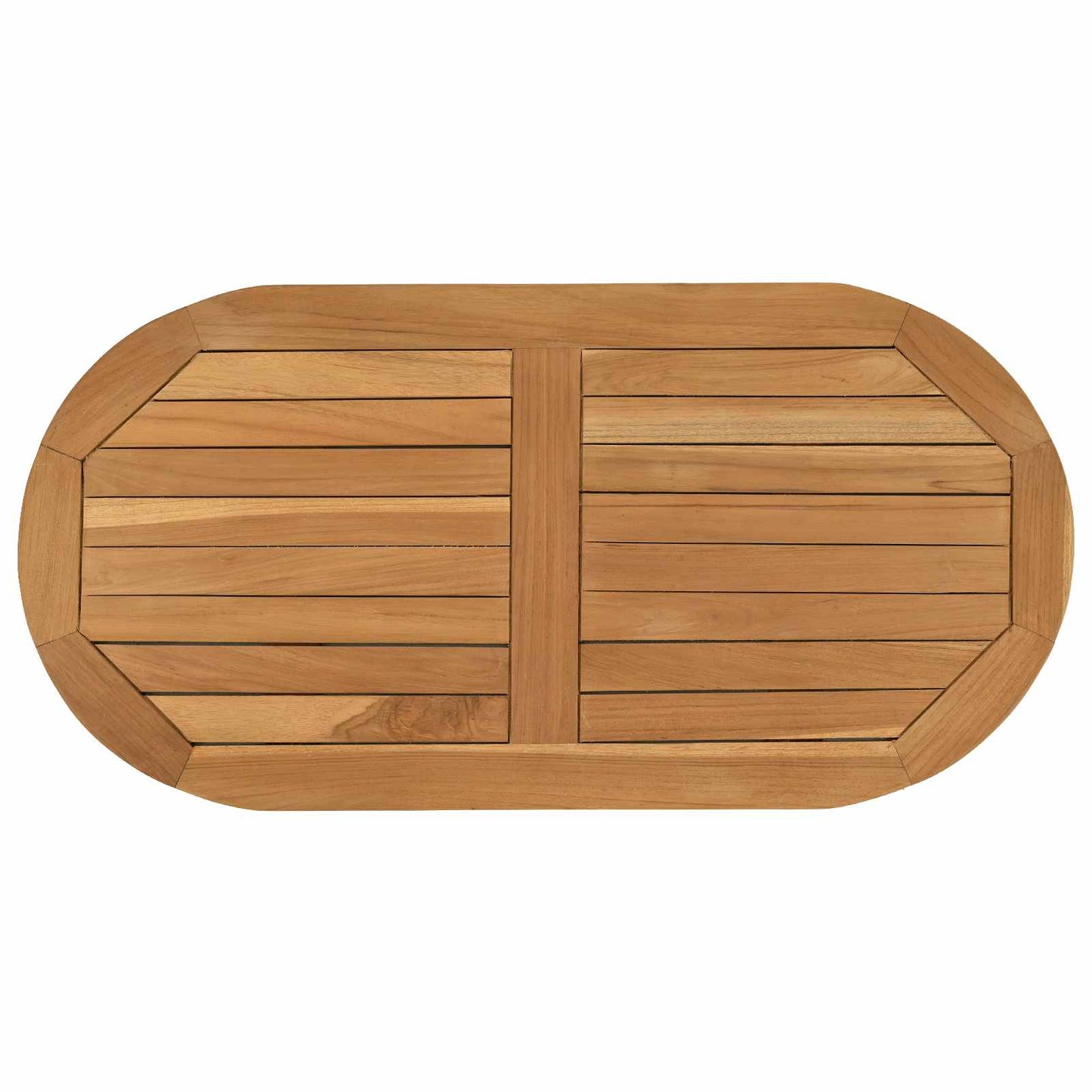 Asztallap 80 x 40 x 2,5 cm Ovális Tömör Teakfa Természetes