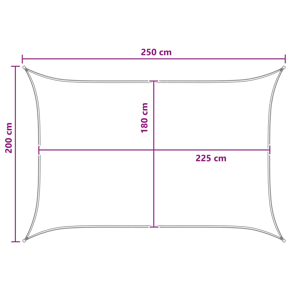 Napernyő Vászon 2 x 2,5 m HDPE Négyszögletes Sárga és Fehér