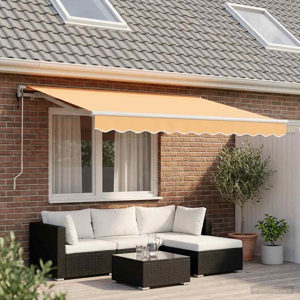 Behúzható napellenző Homokszín 300 x 250 cm Szövet és Alumínium