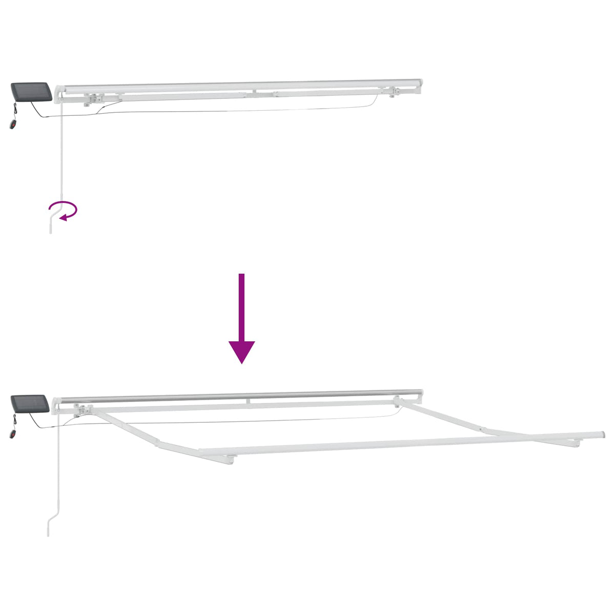 Behúzható napellenző Homokszín 350 x 250 cm Szövet és Alumínium