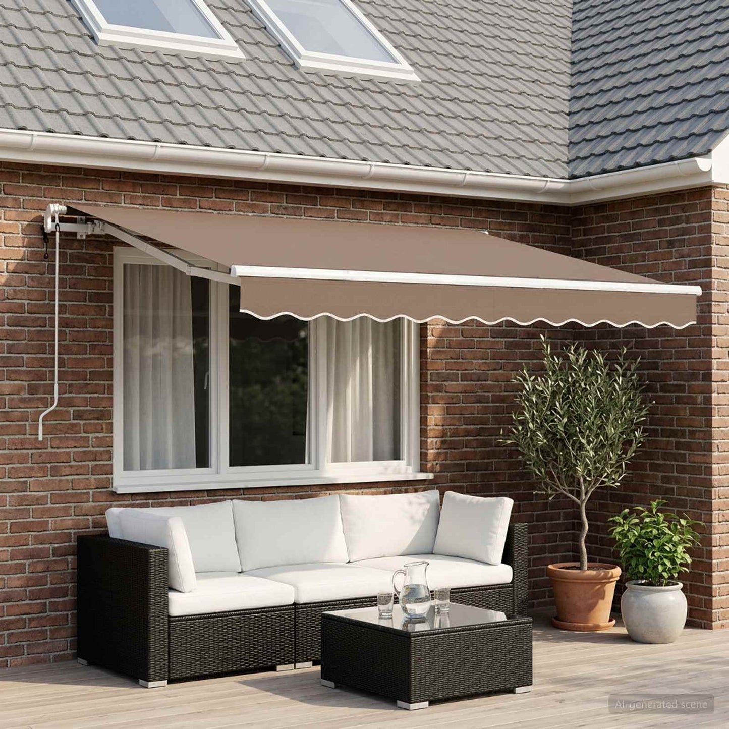 Behúzható napellenző Tópszínű 350 x 250 cm Poliészter