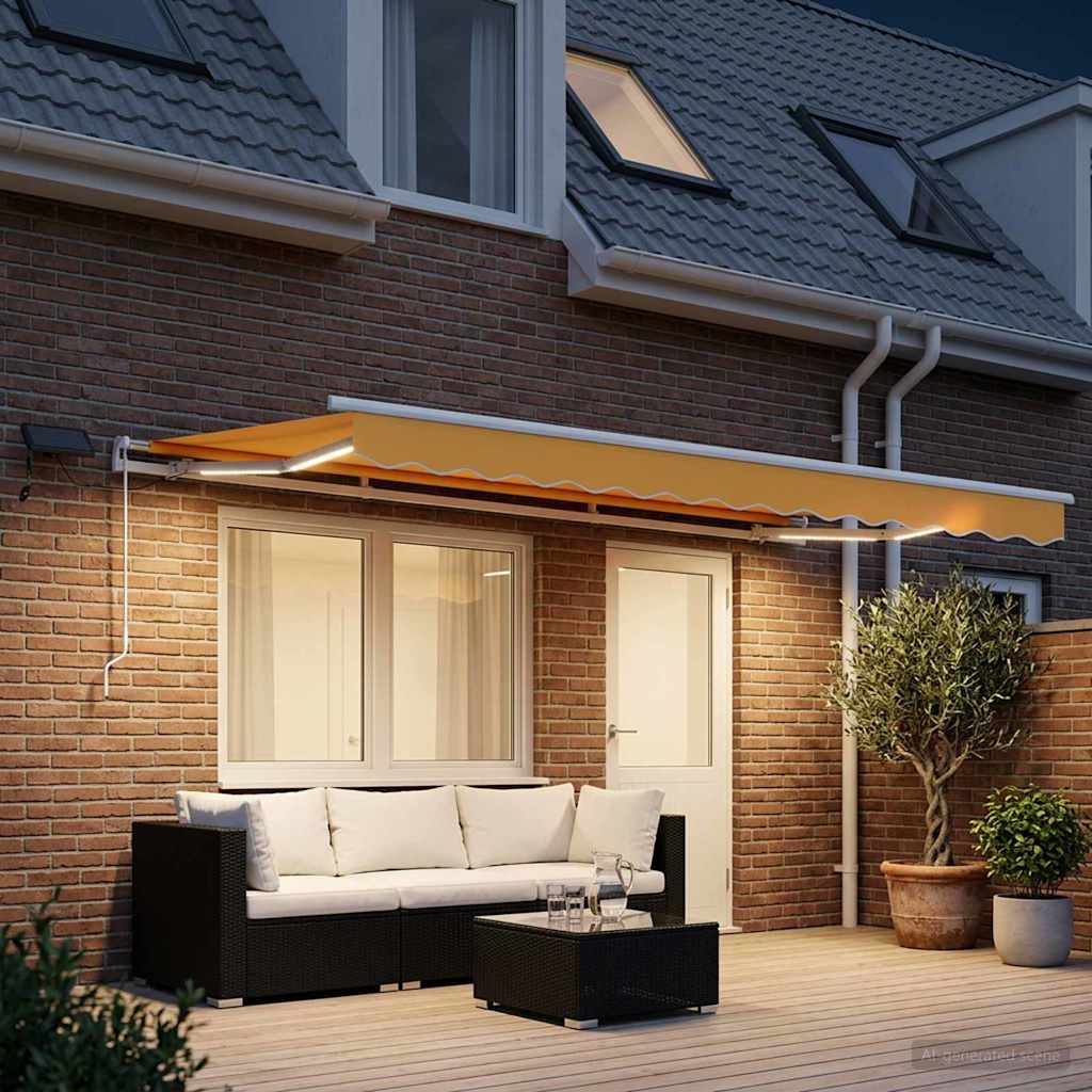 Behúzható napellenző Homokszín 400 × 300 cm Szövet és Alumínium