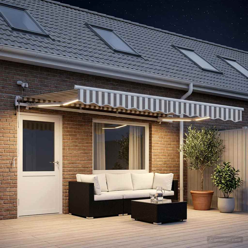 Napernyő Anyag Világosszürke és fehér 450 × 300 cm Poliészter