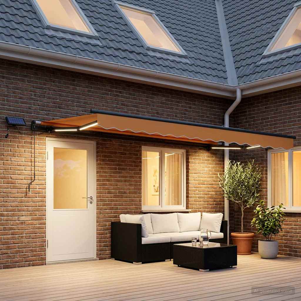Behúzható napellenző Homokszín 500 × 300 cm Szövet és Alumínium