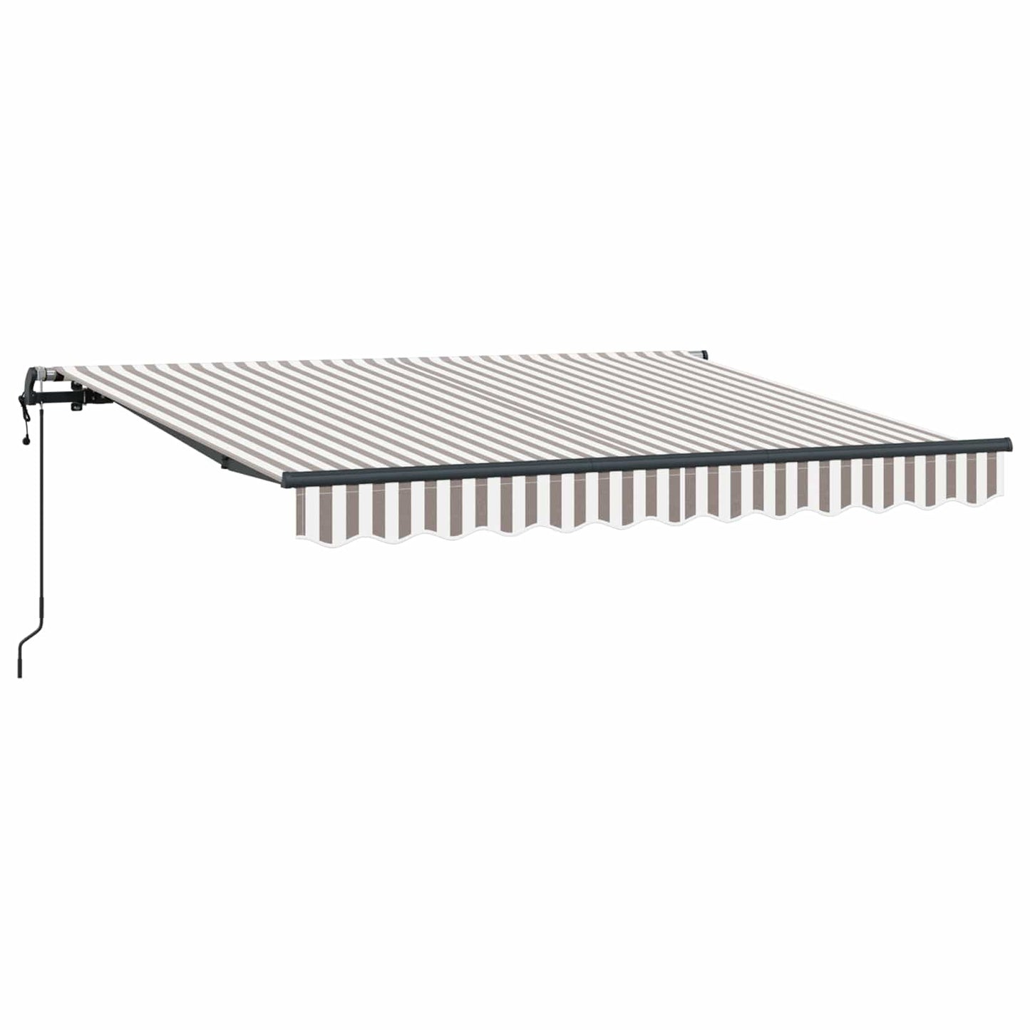 Behúzható napellenző Világosszürke és fehér 400 × 300 cm