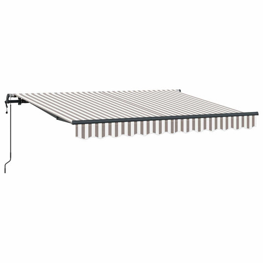 Behúzható napellenző Világosszürke és fehér 400 × 300 cm