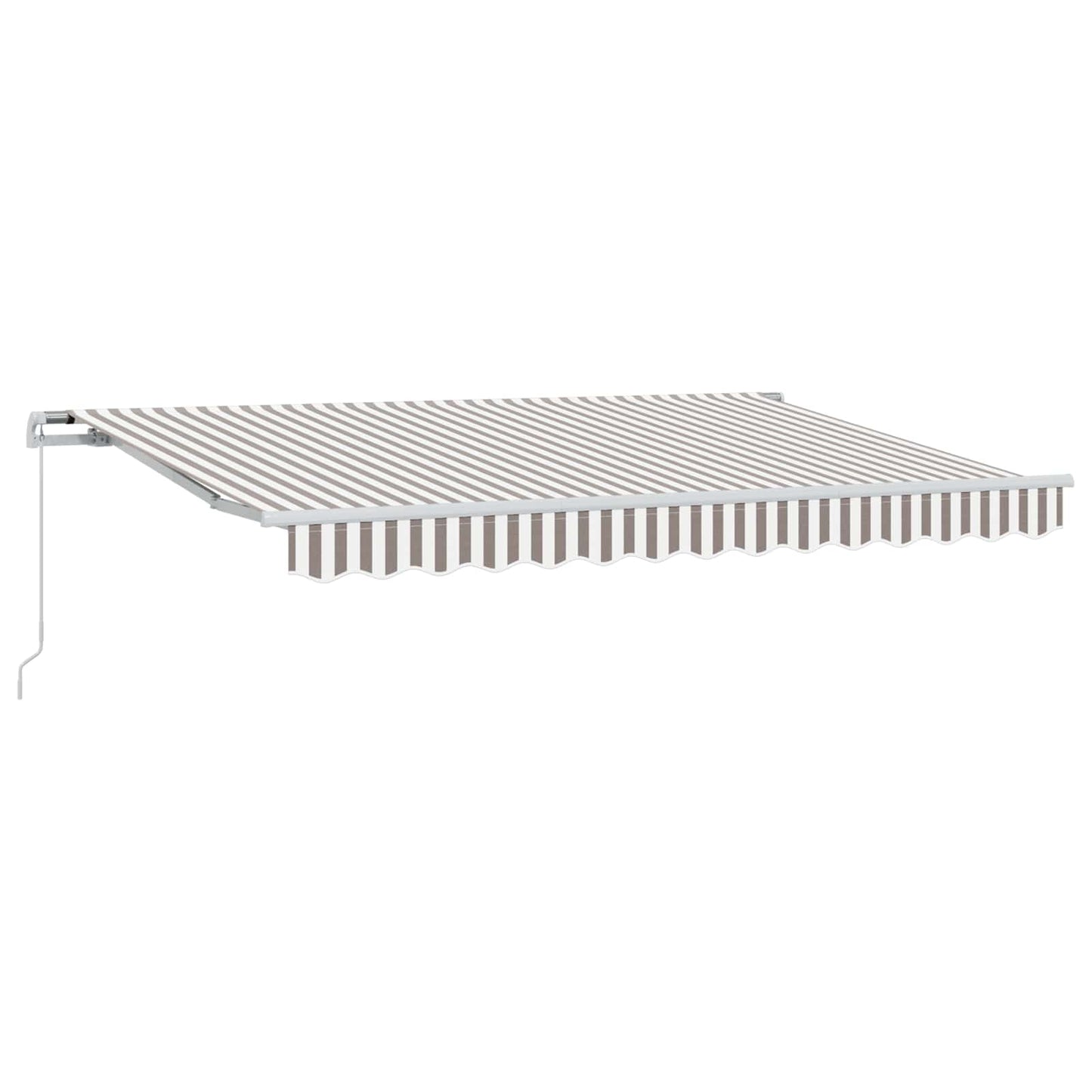 Behúzható napellenző Világosszürke és fehér 400 × 350 cm