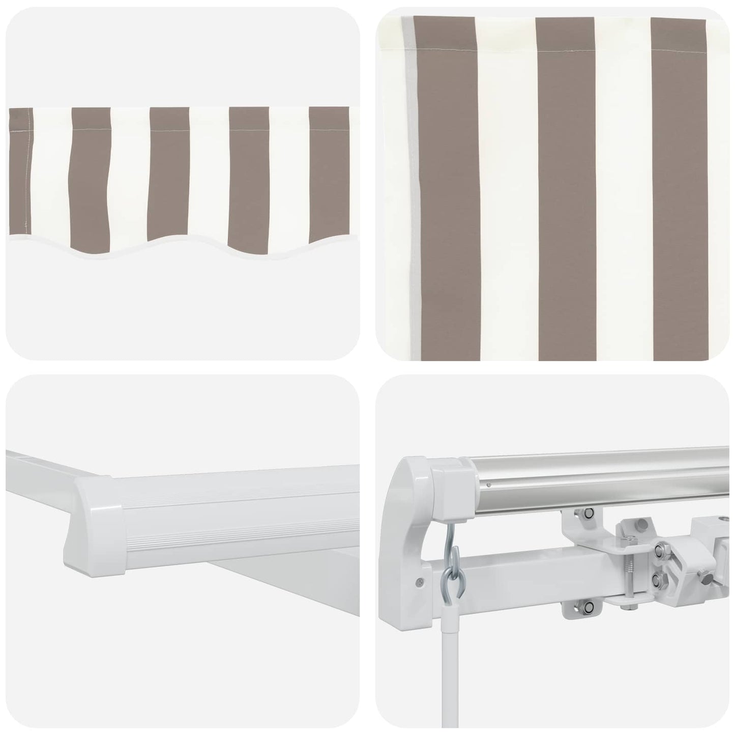 Behúzható napellenző Világosszürke és fehér 400 × 350 cm