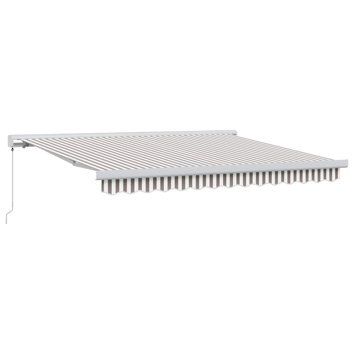 Behúzható napellenző Világosszürke és fehér 450 × 300 cm