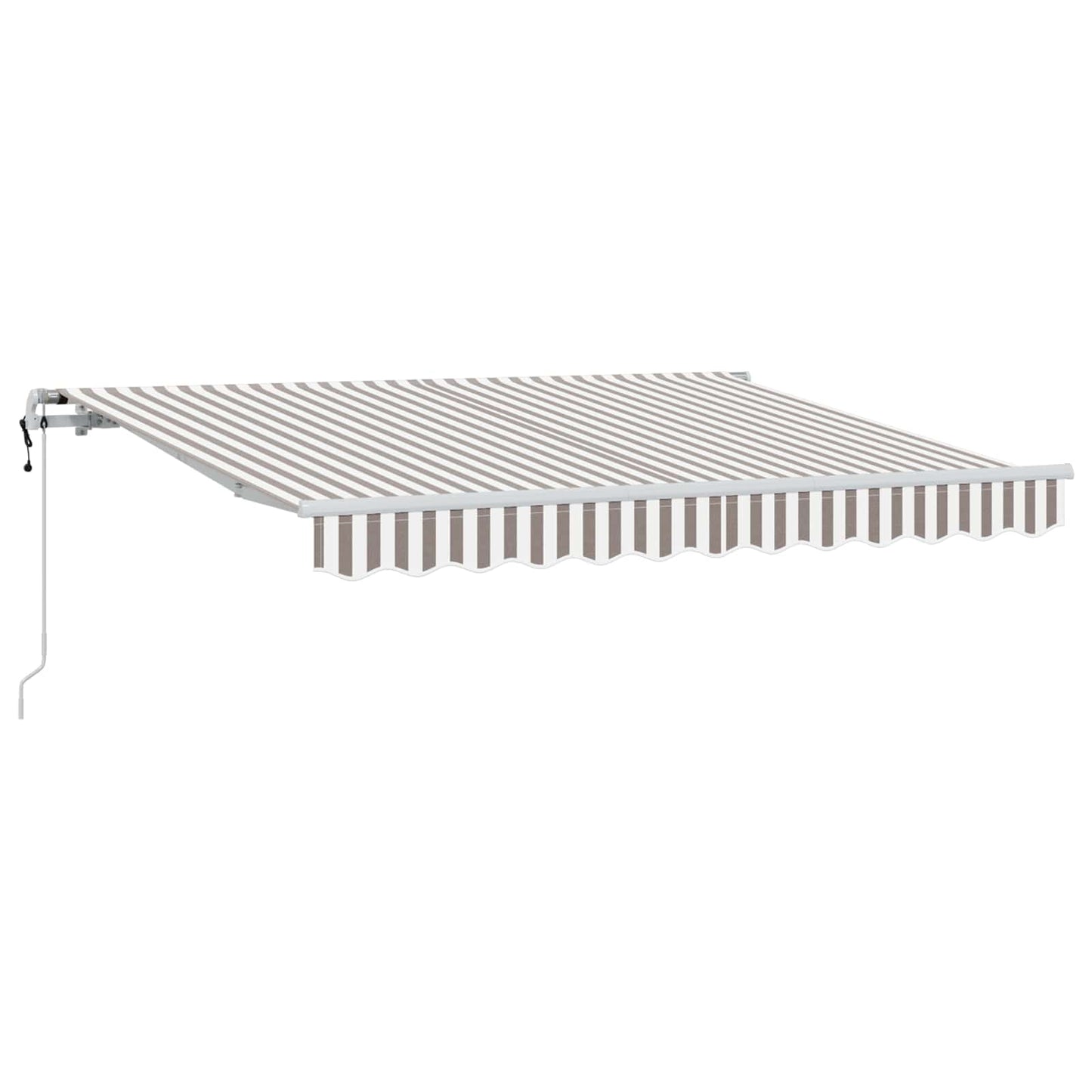 Behúzható napellenző Világosszürke és fehér 500 × 350 cm