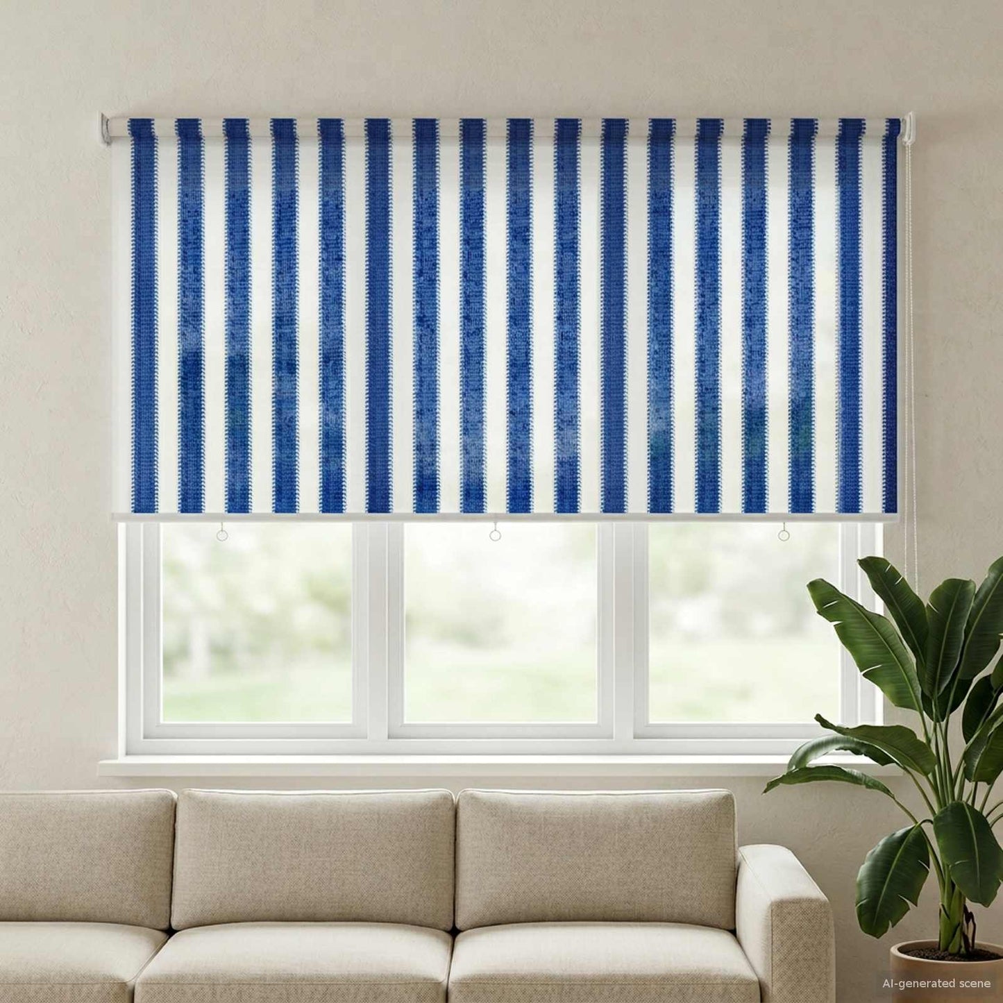Kültéri Roló 90% UV Blokkolás Kék és Fehér Csíkos 220 x 140 cm