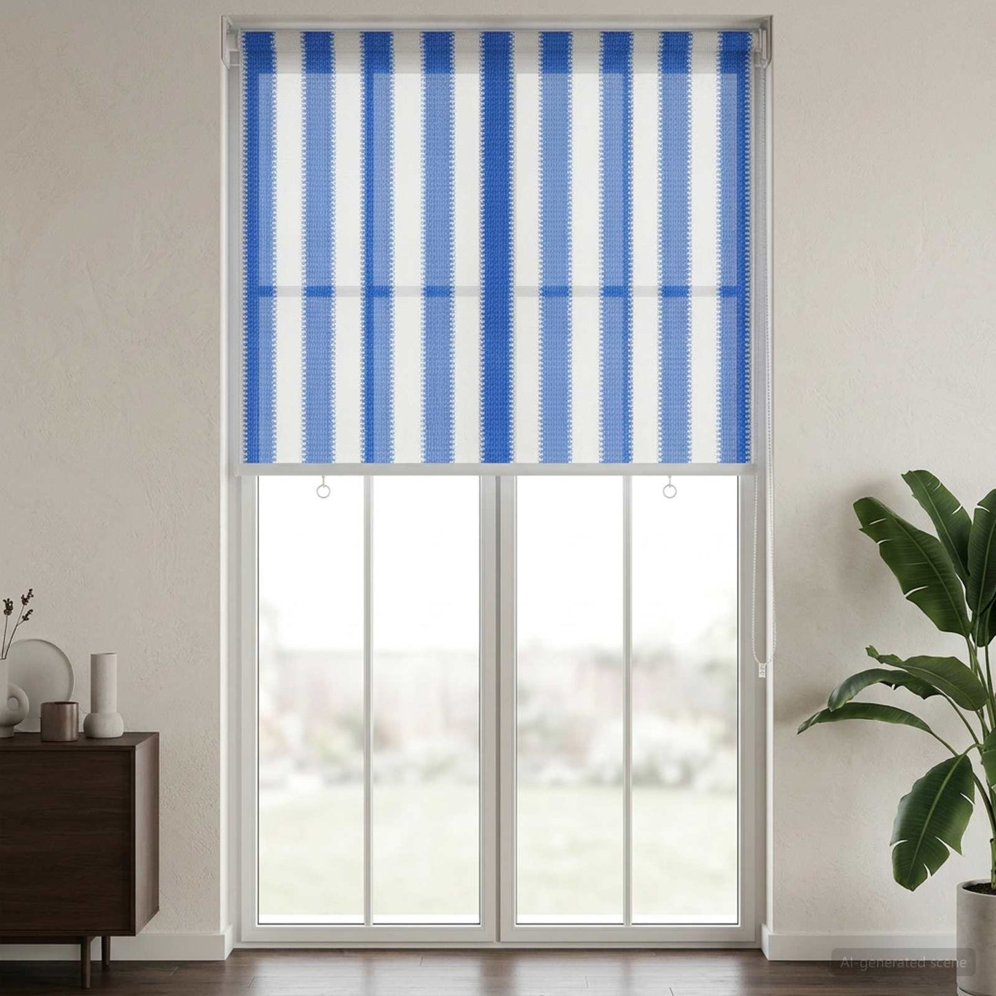 Kültéri Roló 90% UV Blokkolás Kék és Fehér Csíkos 60 x 230 cm