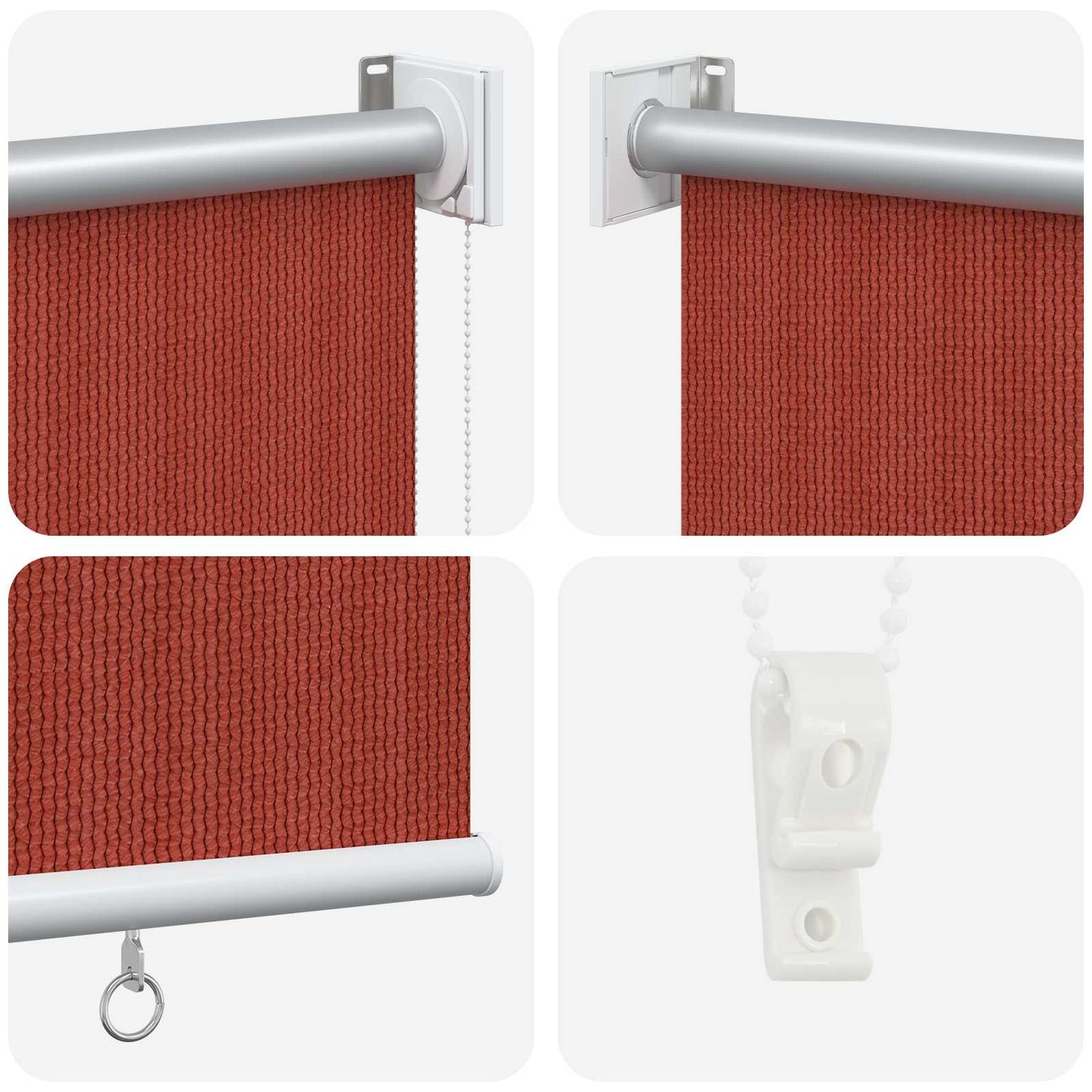 Kültéri Roló 90% UV Blokkolás Terrakotta 400 x 140 cm HDPE