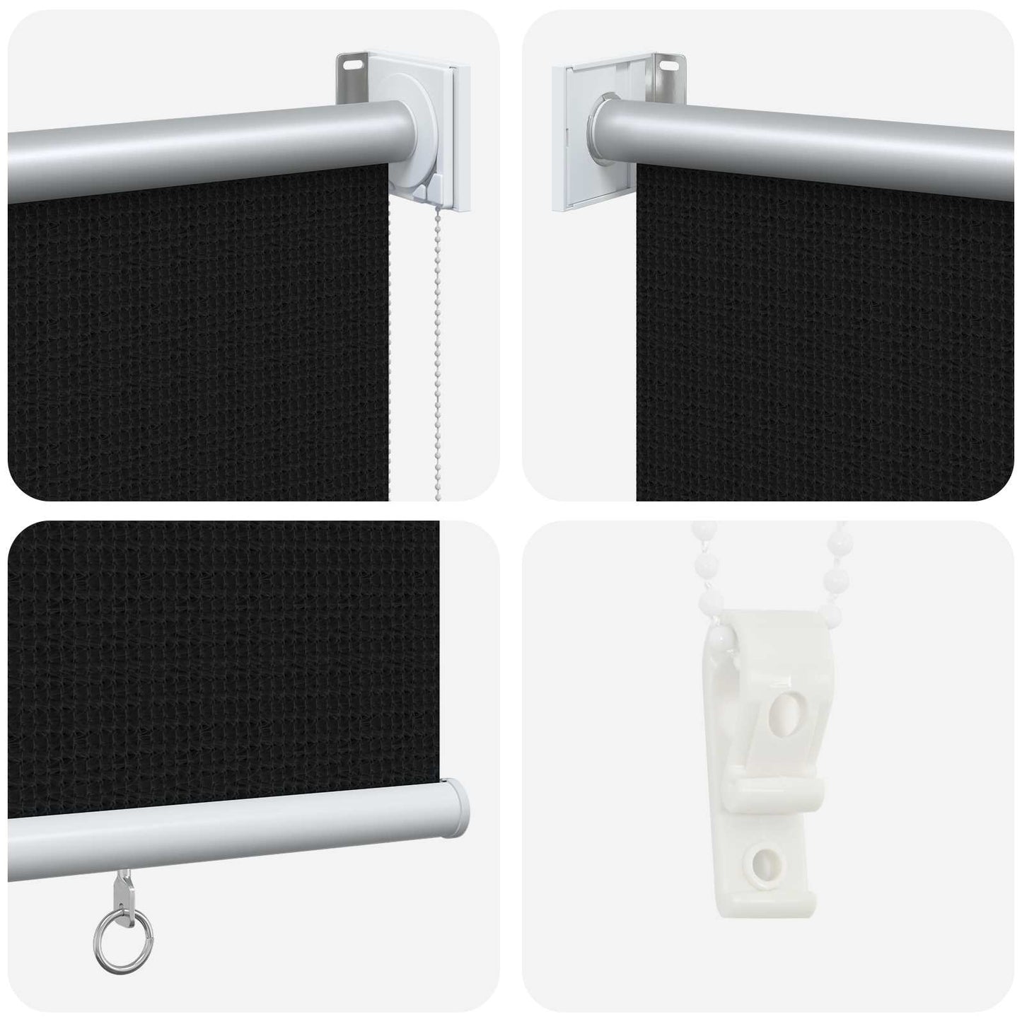 Kültéri Roló 90% UV Blokkolás Fekete 80 x 140 cm HDPE