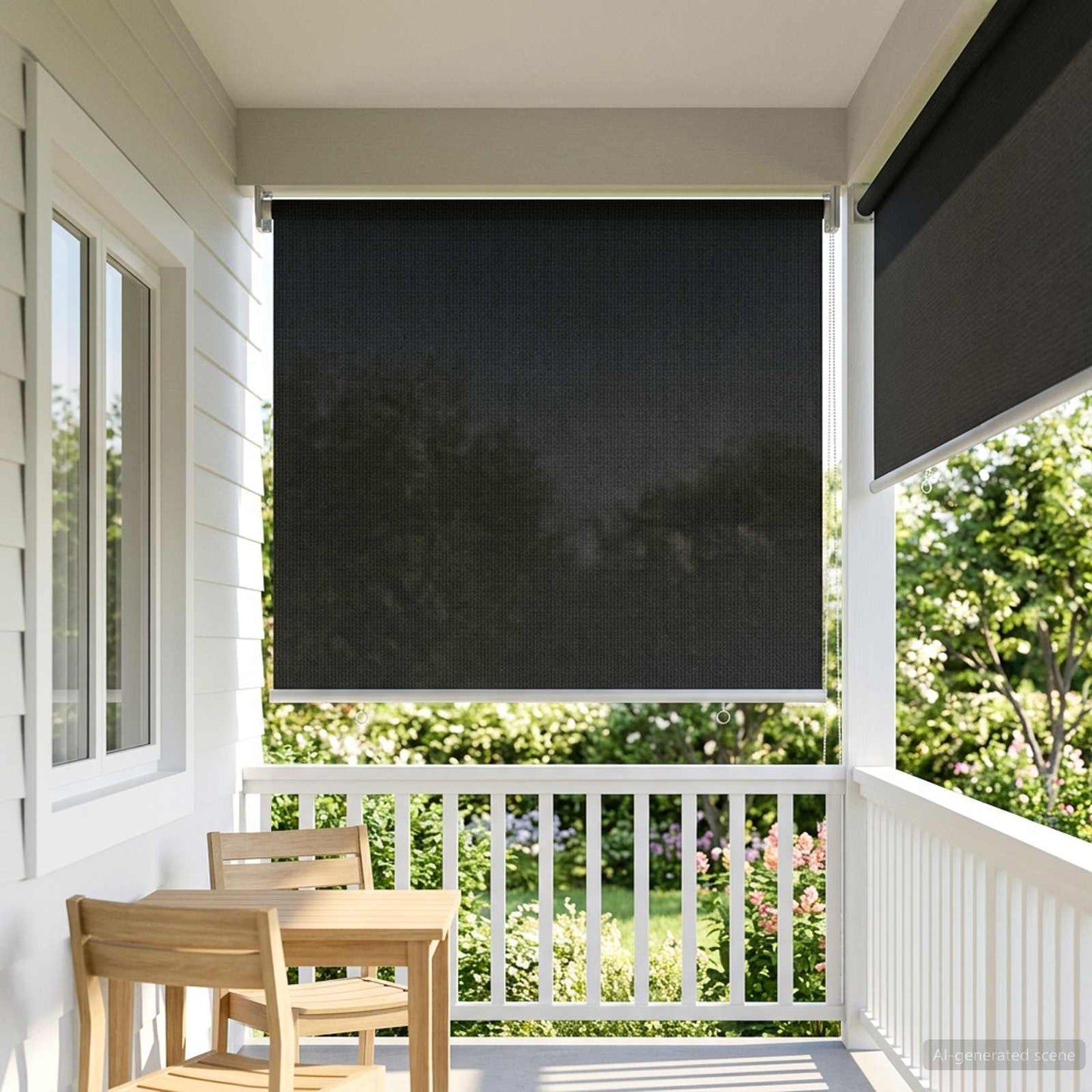 Kültéri Roló 90% UV Blokkolás Fekete 80 x 140 cm HDPE