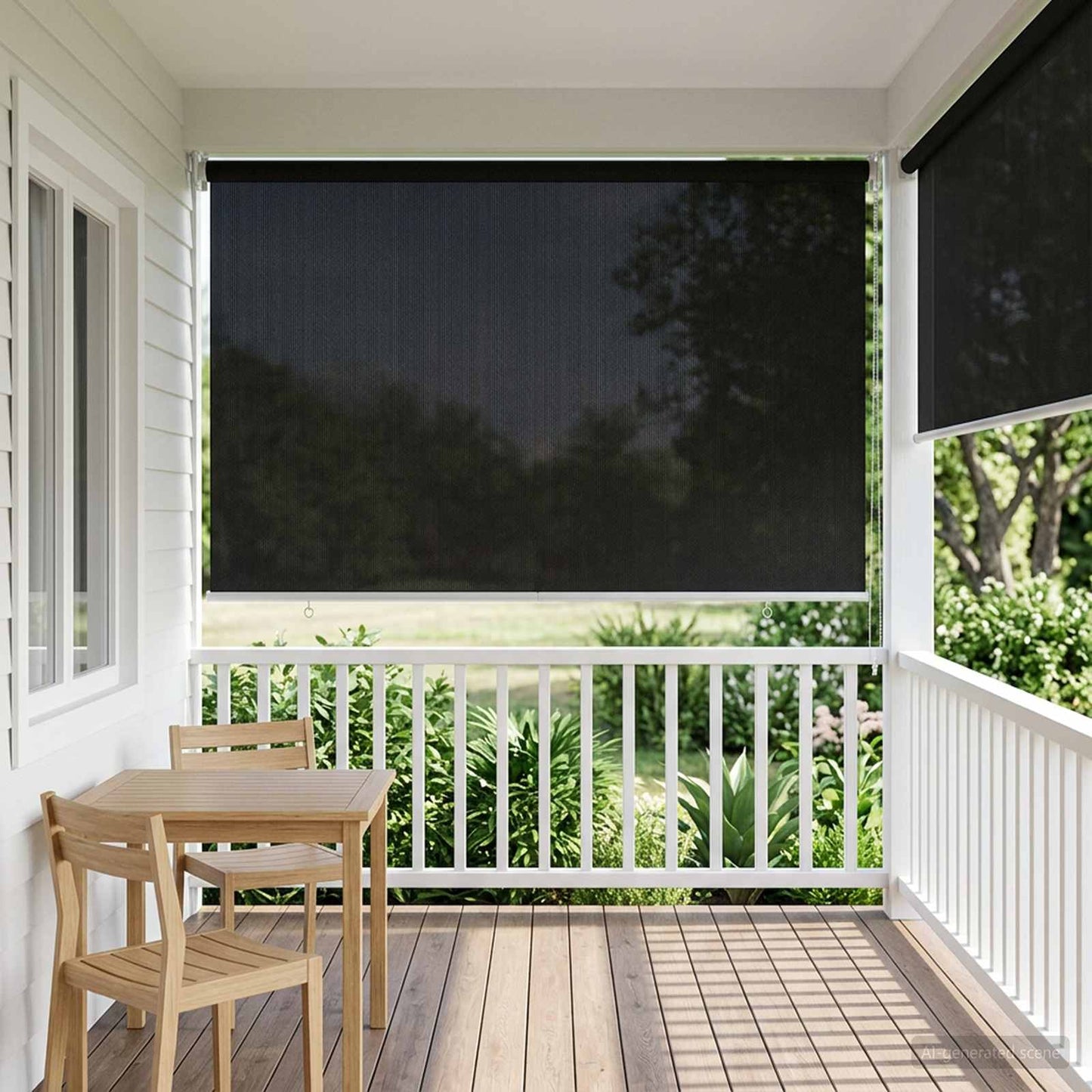 Kültéri Roló 90% UV Blokkolás Fekete 200 x 140 cm HDPE