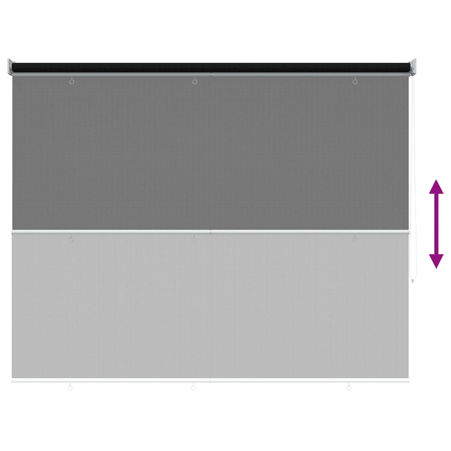 Kültéri Roló 90% UV Blokkolás Fekete 200 x 140 cm HDPE