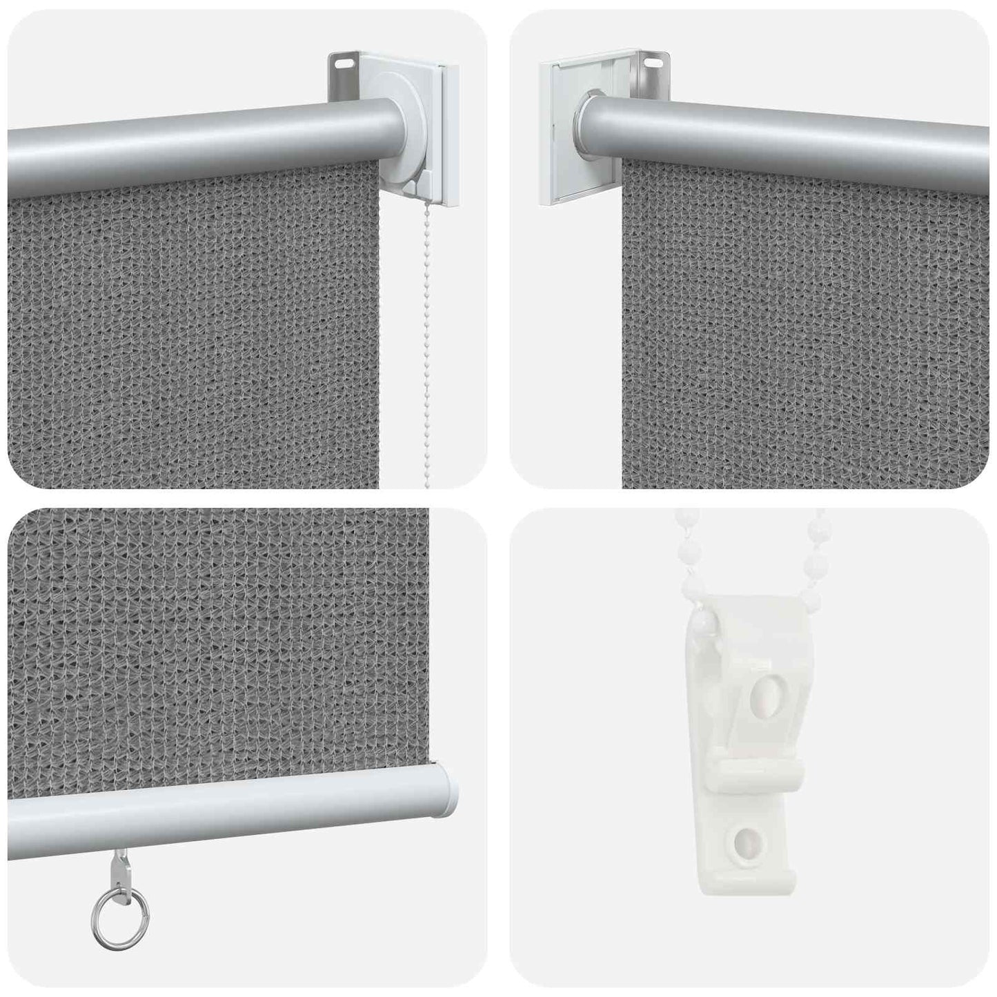 Kültéri Roló 90% UV Blokkolás Világosszürke 220 x 140 cm HDPE