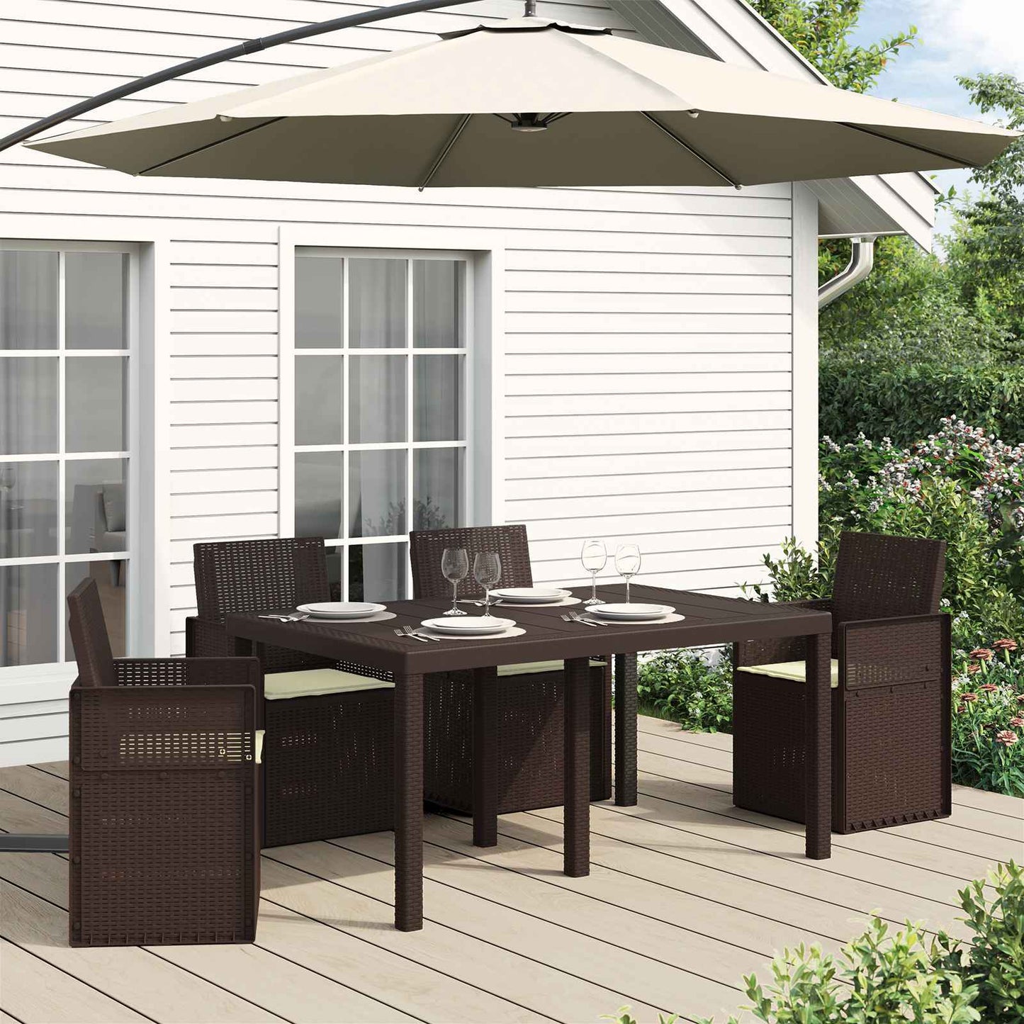 Ülőpárnák 4 pcs Krémszínű 47 x 36 x 2 cm Poliészter