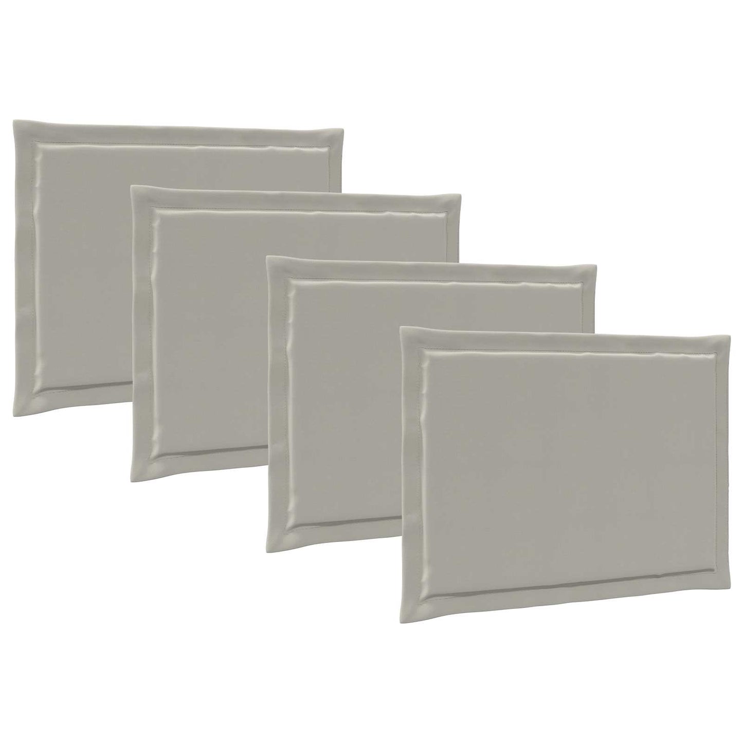 Ülőpárnák 4 pcs Világosszürke 47 x 36 x 2 cm Poliészter