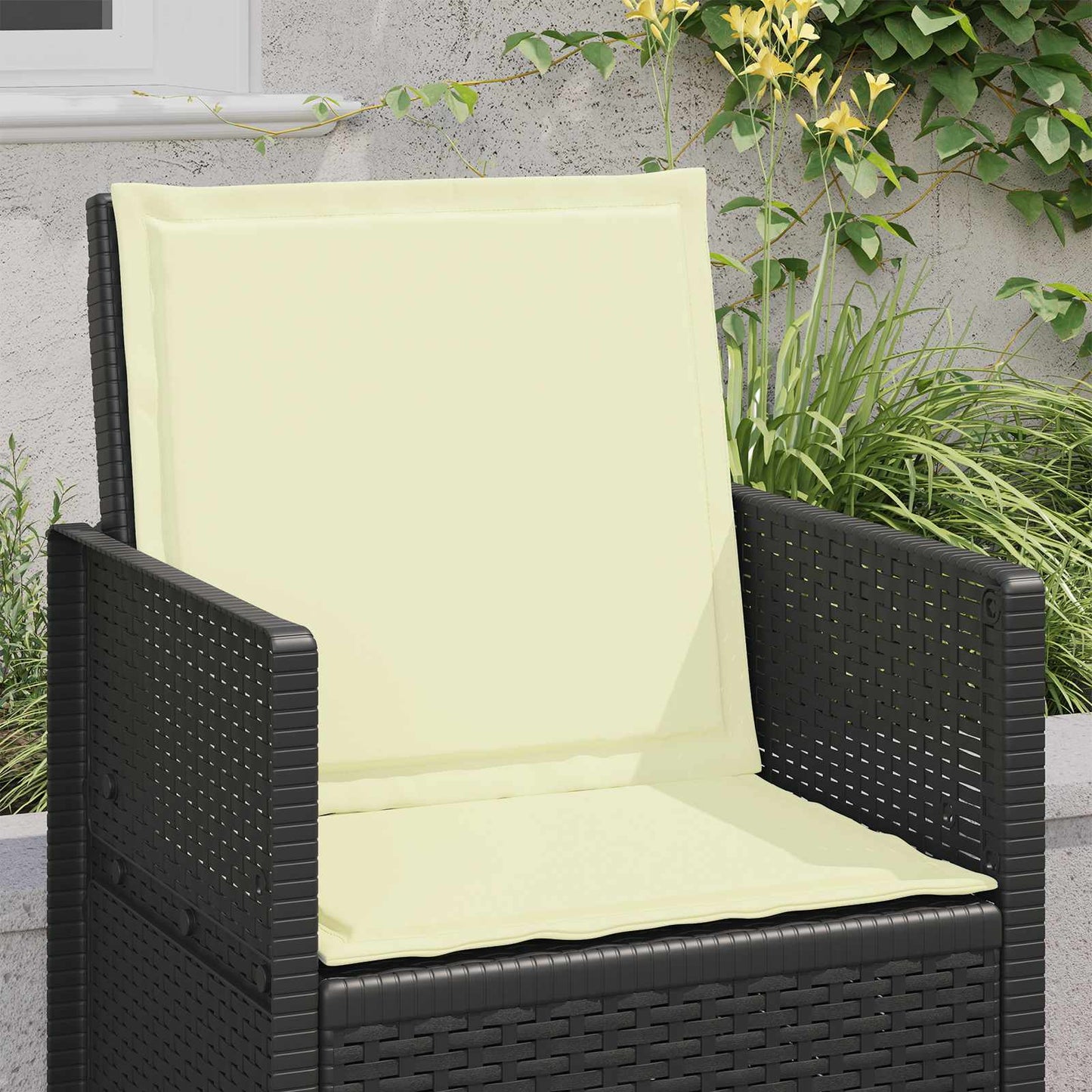 Ülés és háttámla párnák 4 pcs Krémszínű 47 x 45 x 2 cm