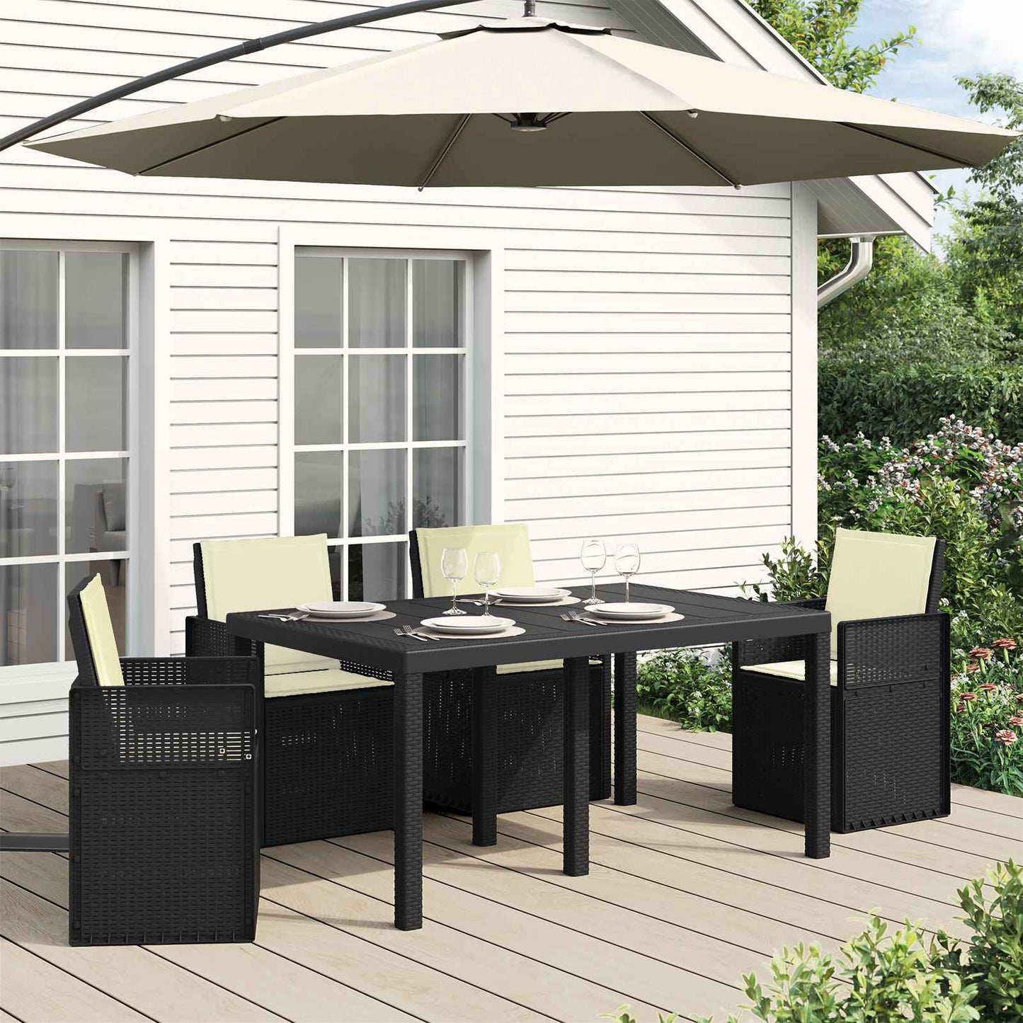 Ülés és háttámla párnák 4 pcs Krémszínű 47 x 45 x 2 cm
