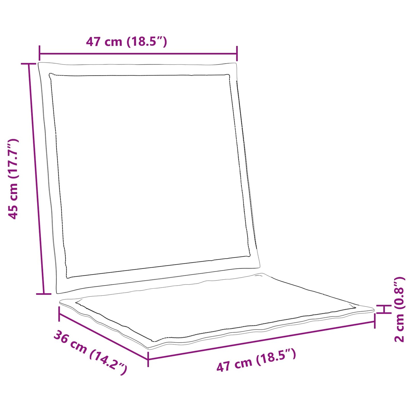 Ülés és háttámla párnák 4 pcs Antracitszürke 47 x 45 x 2 cm
