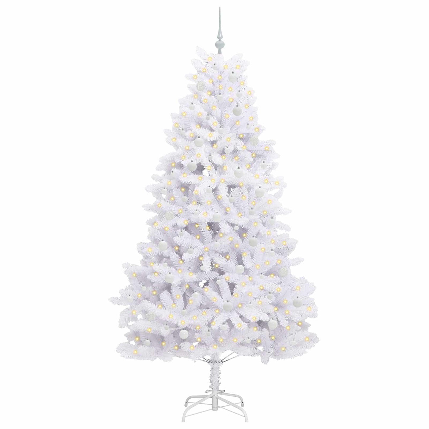 Műanyag Hajtogatós Karácsonyfa Fehér 240 cm PVC és Acél