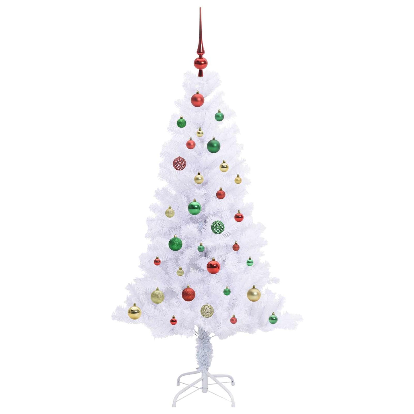 Mű karácsonyfa 150 LED-del állvánnyal Fehér 150 cm PVC és Acél