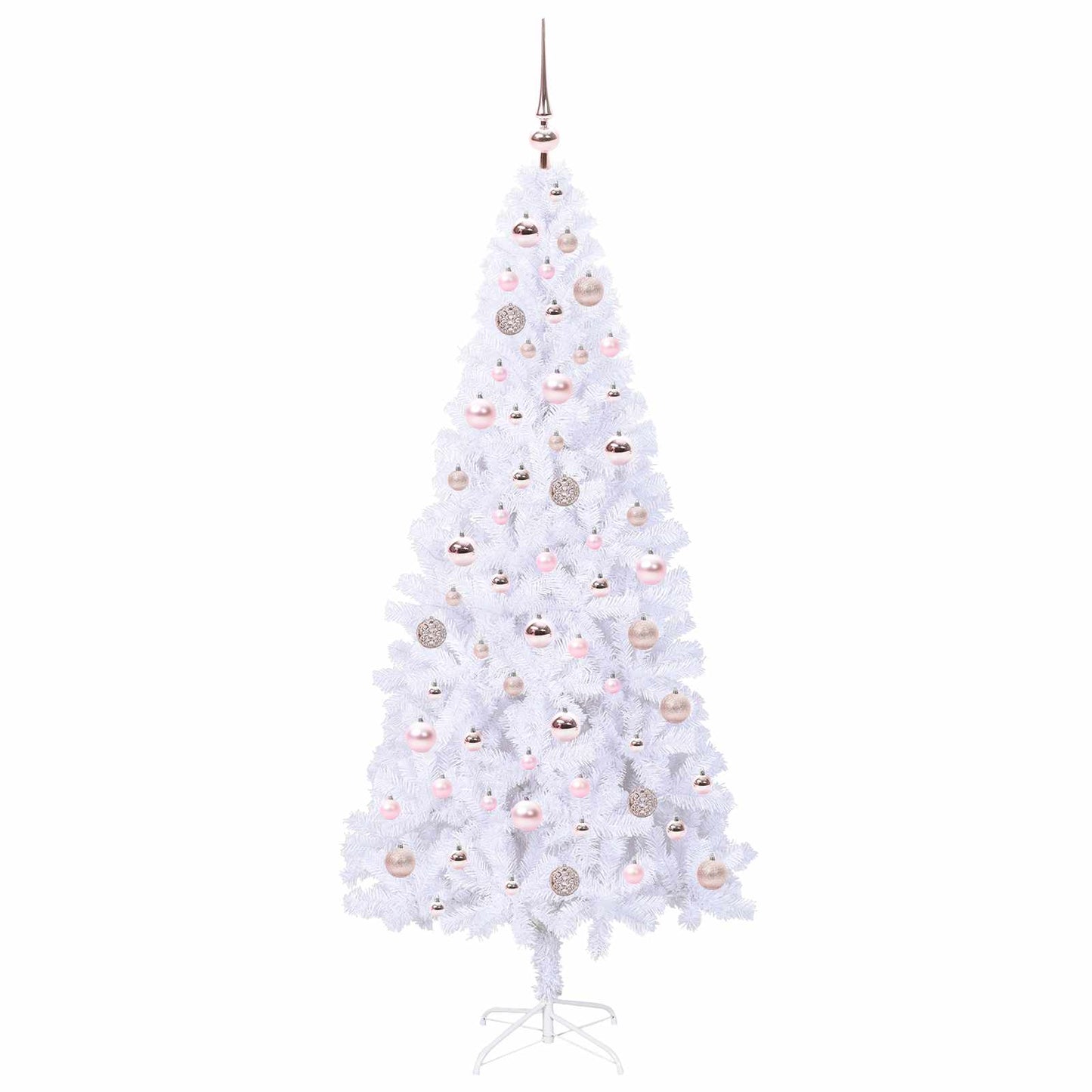 Mű karácsonyfa 300 LED-del állvánnyal Fehér 180 cm PVC és Acél