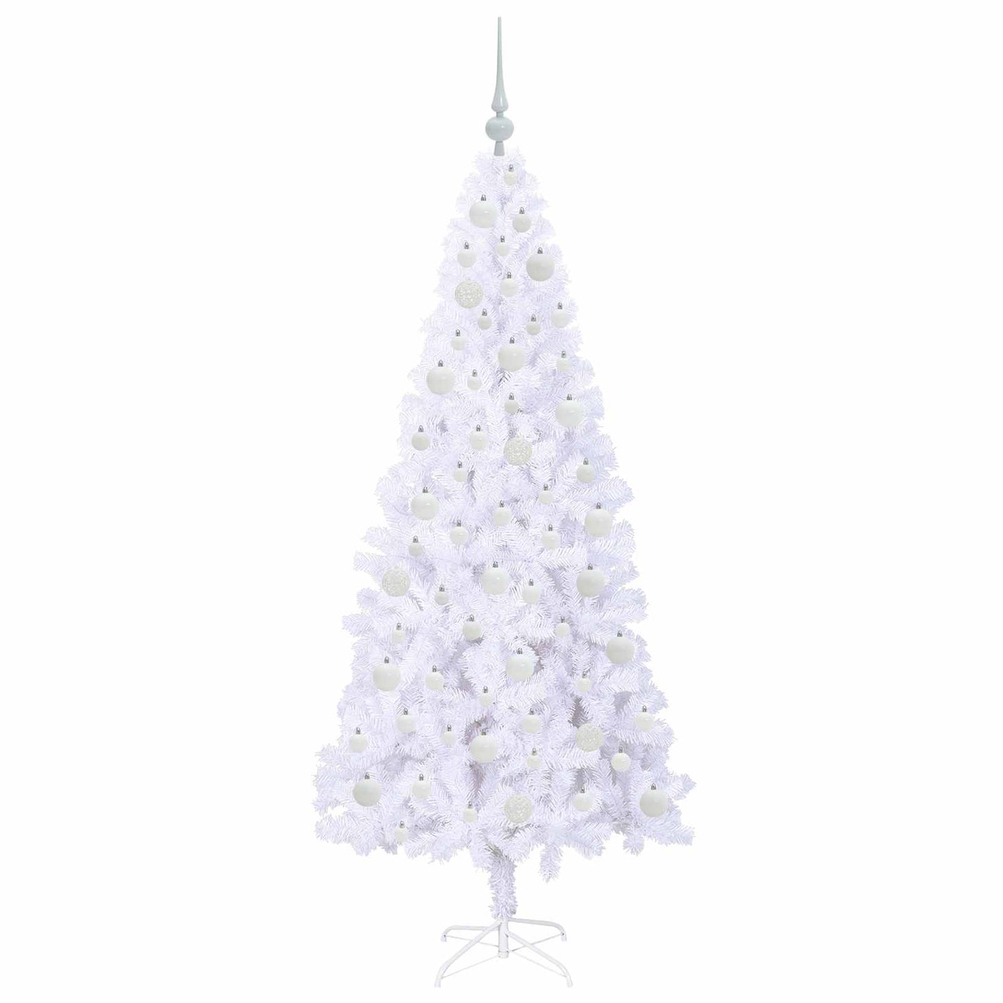 Mű karácsonyfa 300 LED-del állvánnyal Fehér 180 cm PVC és Acél
