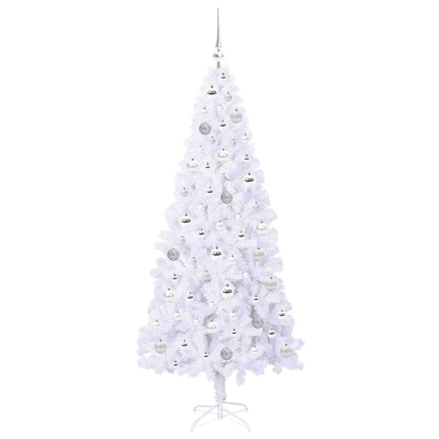 Mű karácsonyfa 300 LED-del állvánnyal Fehér 180 cm PVC és Acél