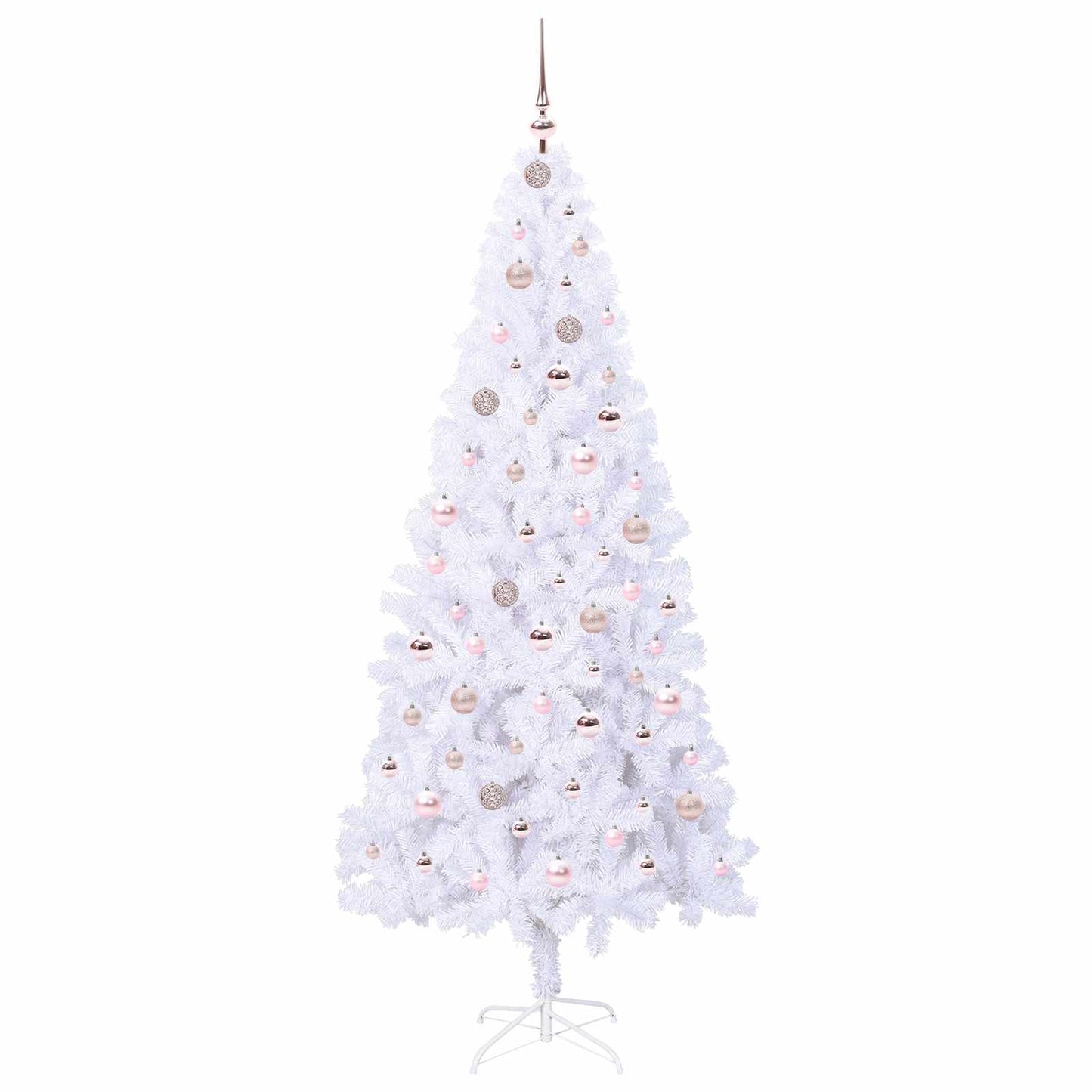 Mű karácsonyfa 300 LED-del állvánnyal Fehér 210 cm PVC és Acél