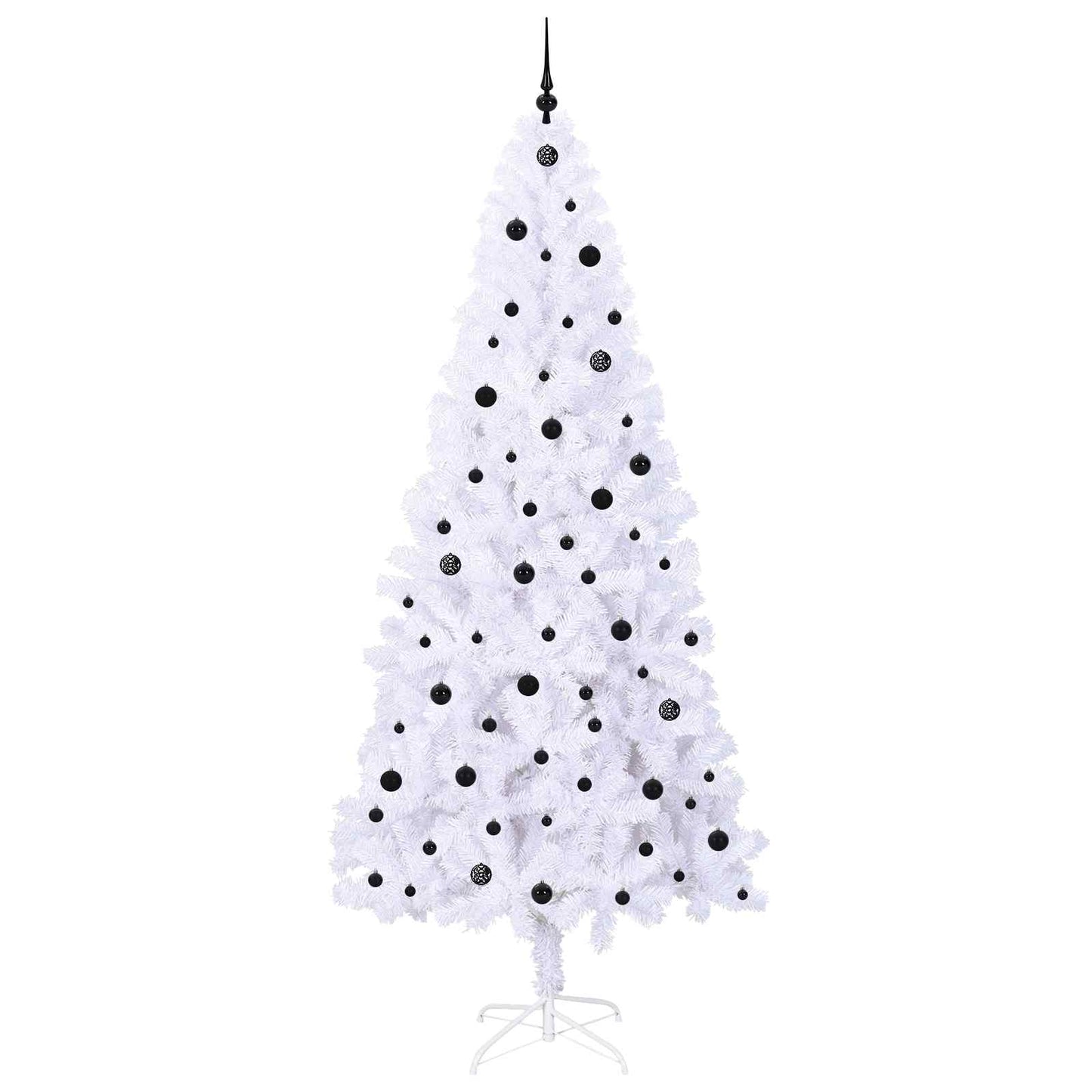 Mű karácsonyfa 300 LED-del állvánnyal Fehér 240 cm PVC és Acél