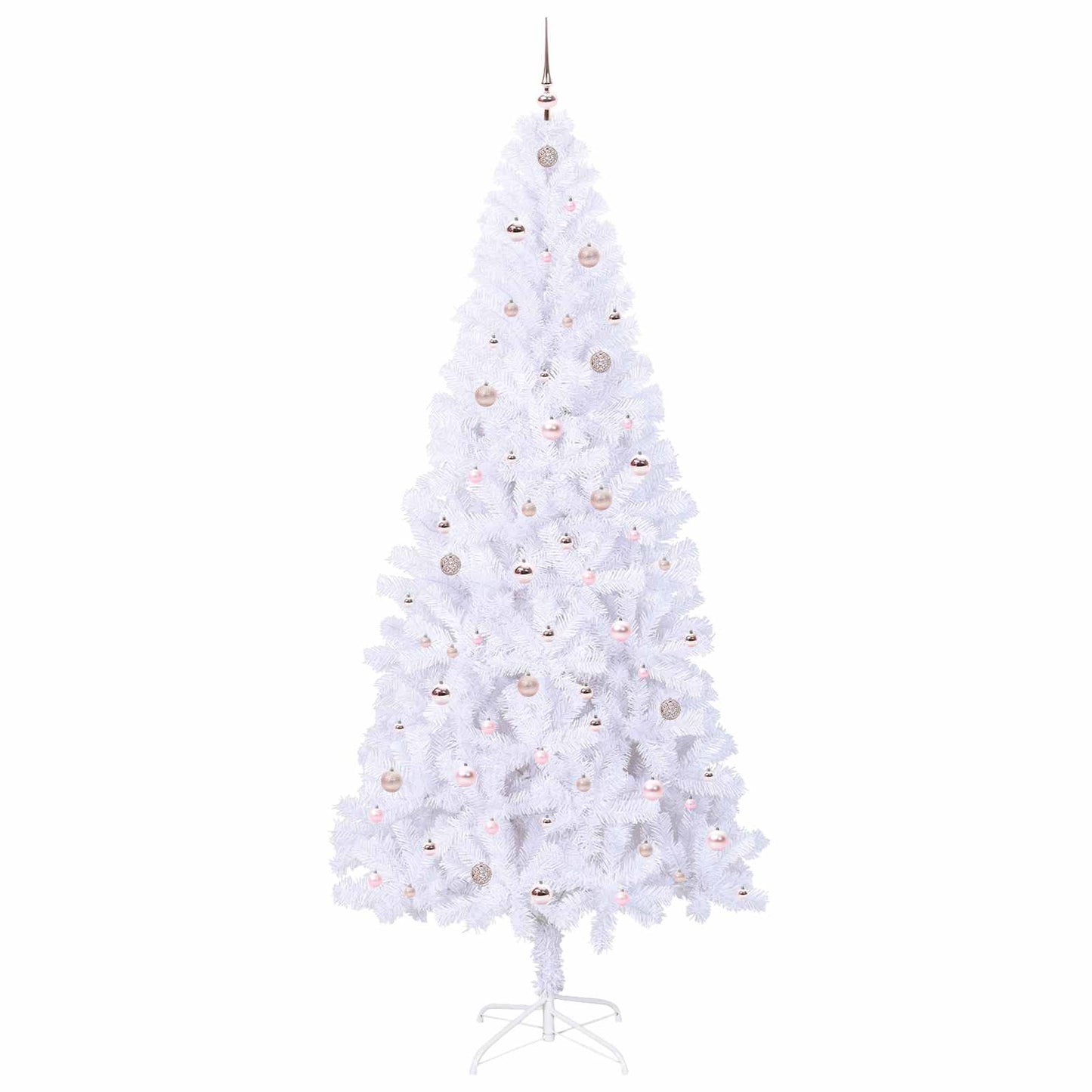 Mű karácsonyfa 300 LED-del állvánnyal Fehér 240 cm PVC és Acél