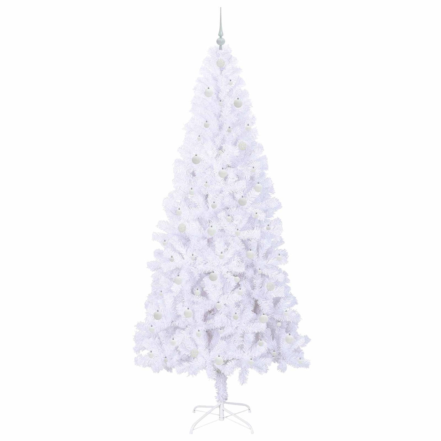 Mű karácsonyfa 300 LED-del állvánnyal Fehér 240 cm PVC és Acél