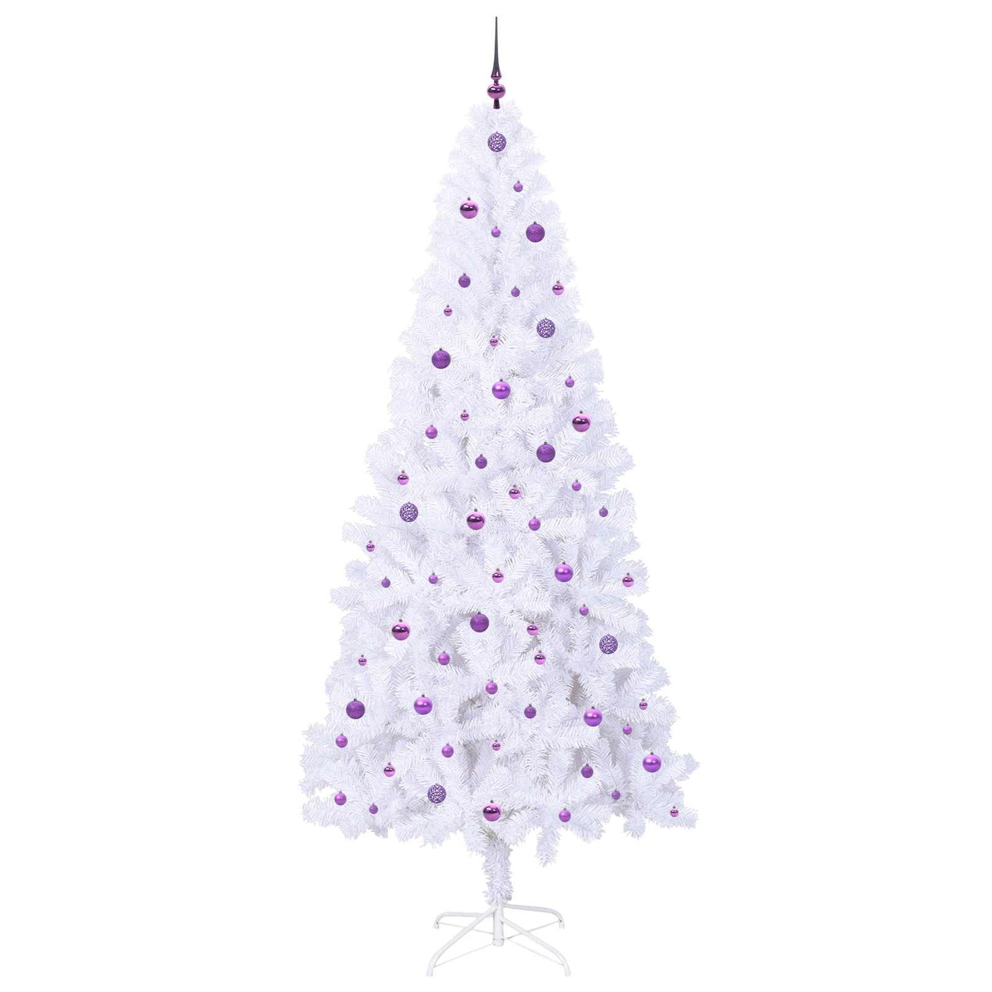 Mű karácsonyfa 300 LED-del állvánnyal Fehér 240 cm PVC és Acél