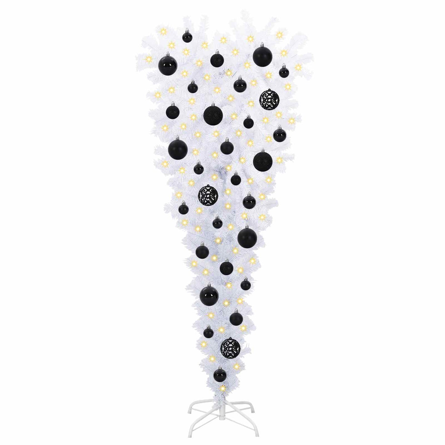 Mű karácsonyfa 150 LED-del állvánnyal Fehér 120 cm PVC és Acél