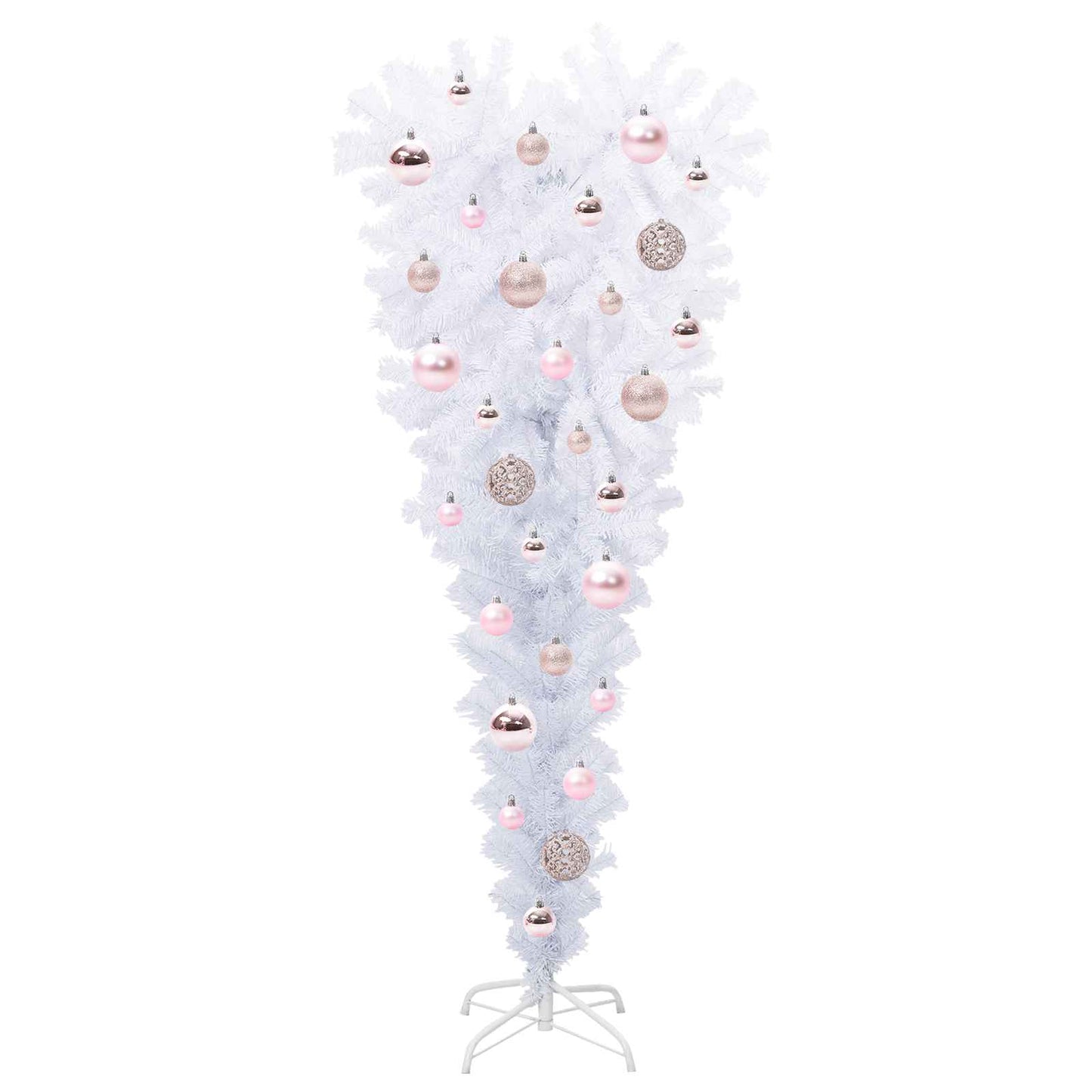 Mű karácsonyfa 150 LED-del állvánnyal Fehér 120 cm PVC és Acél