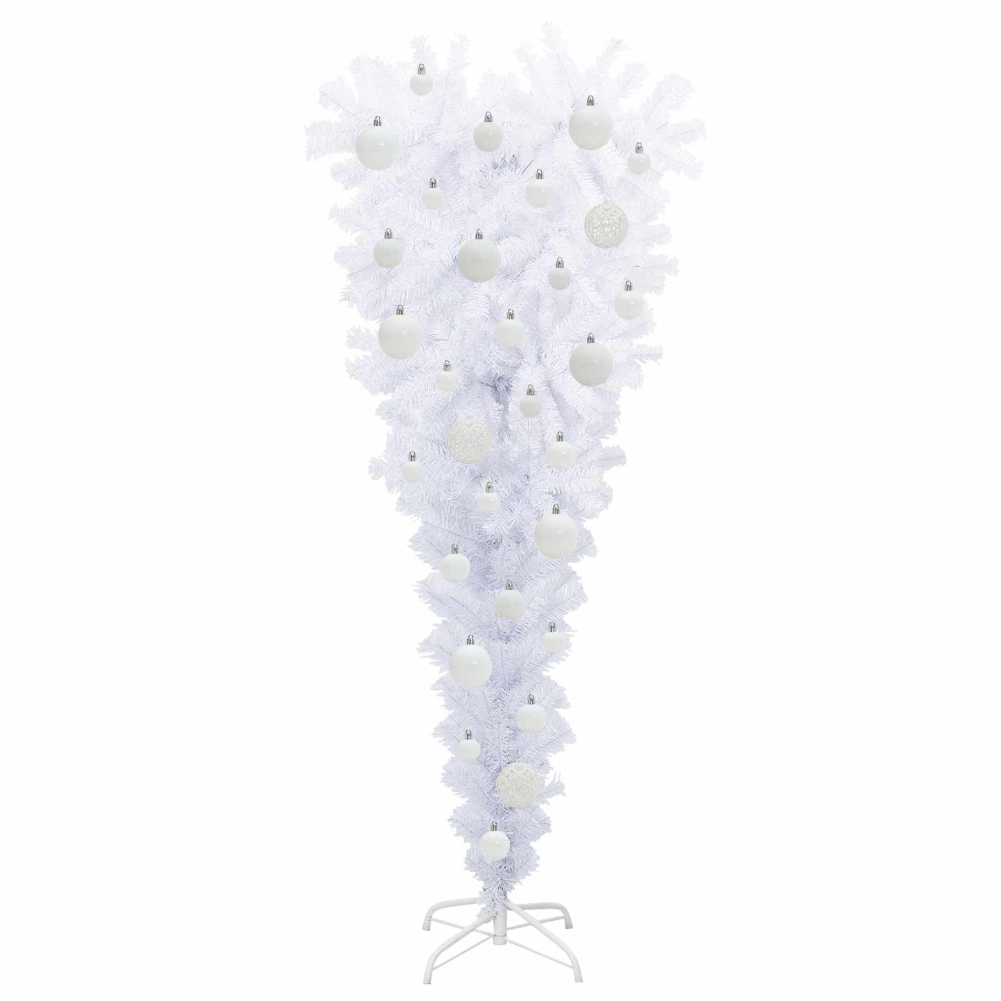 Mű karácsonyfa 150 LED-del állvánnyal Fehér 120 cm PVC és Acél