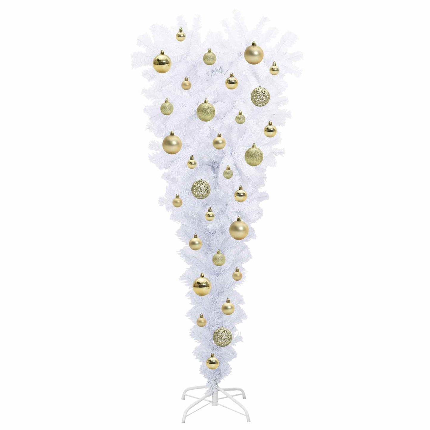 Mű karácsonyfa 150 LED-del állvánnyal Fehér 120 cm PVC és Acél
