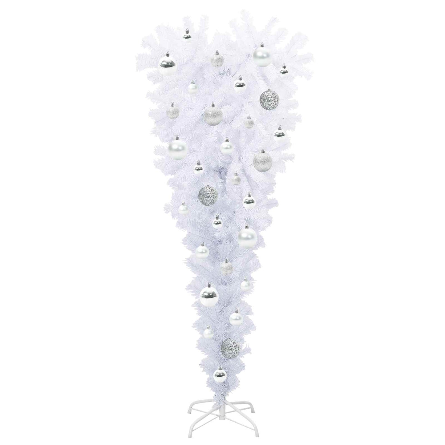 Mű karácsonyfa 150 LED-del állvánnyal Fehér 120 cm PVC és Acél